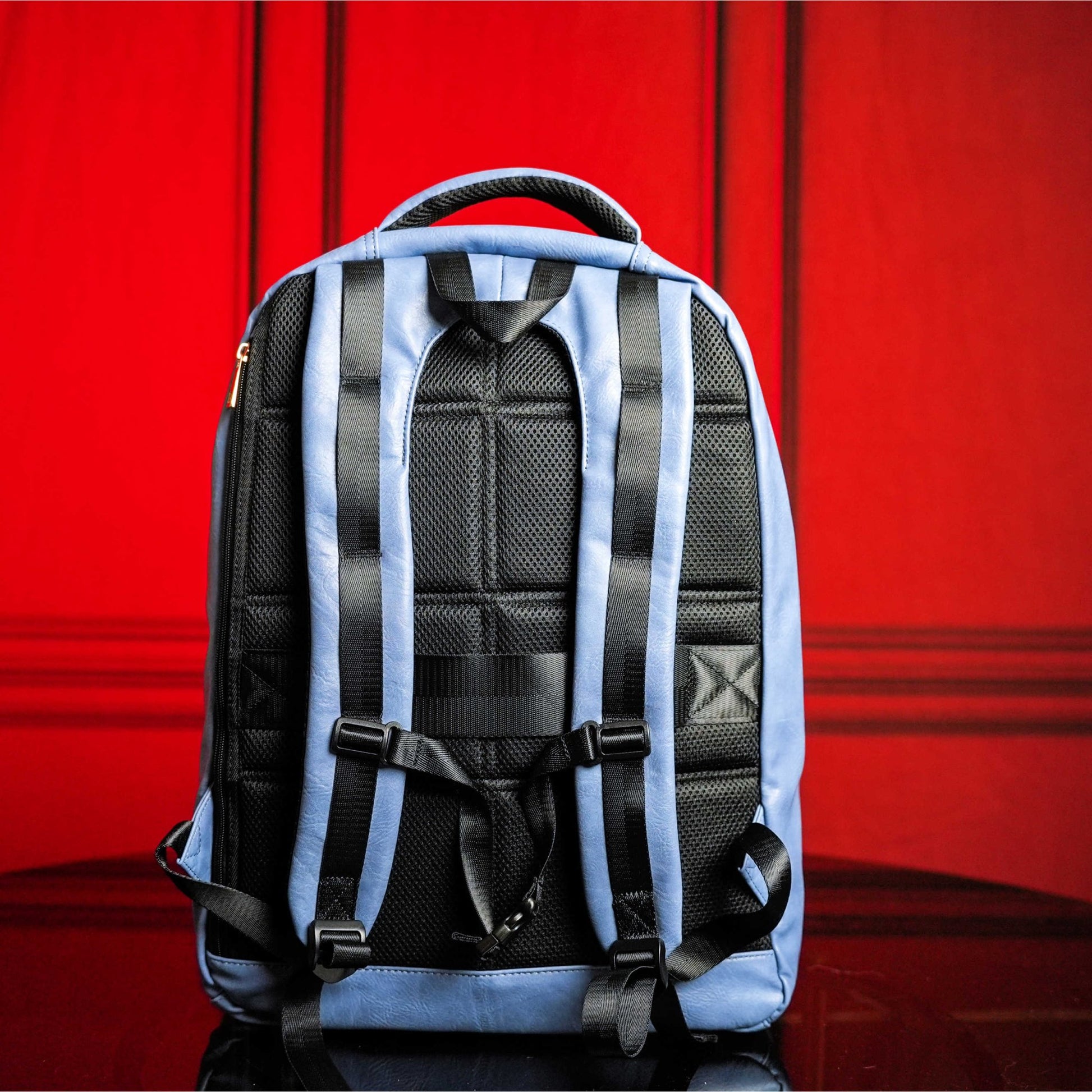 Baby Blue Leather Commuter Bag - Lucid Soles