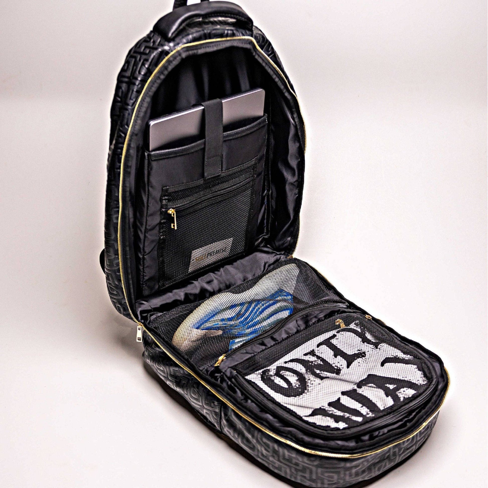 Black Monogram Leather Commuter Bag - Lucid Soles