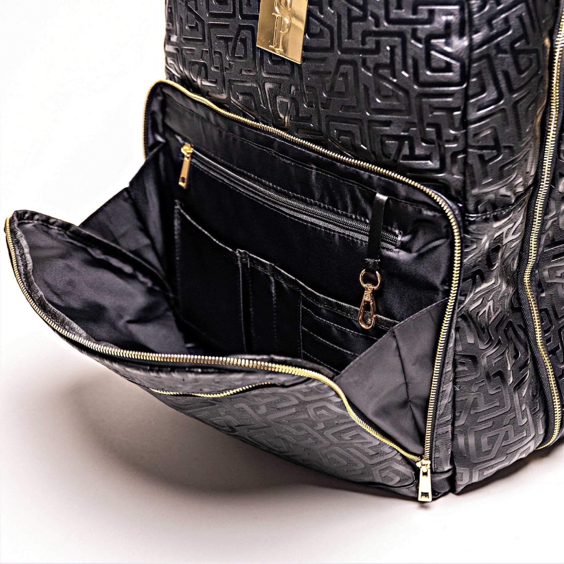 Black Monogram Leather Commuter Bag - Lucid Soles