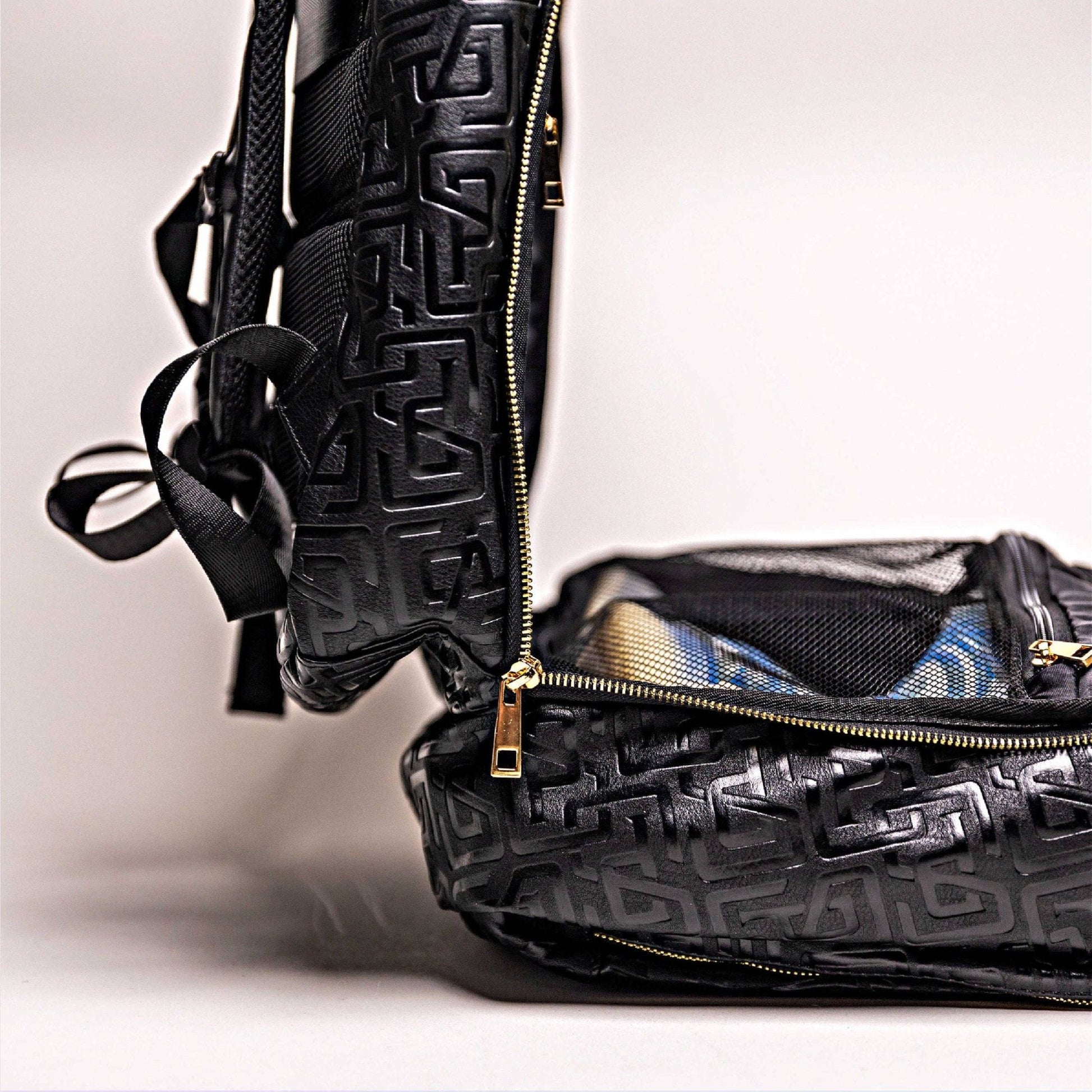Black Monogram Leather Commuter Bag - Lucid Soles