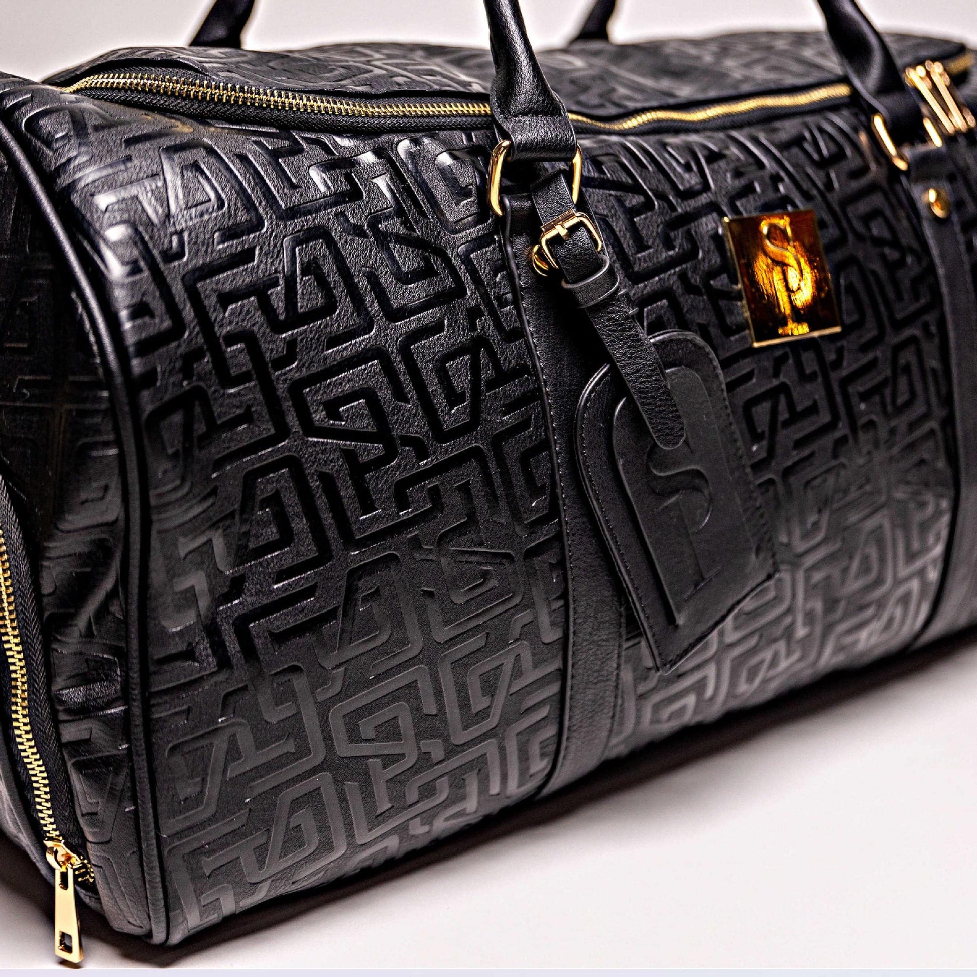 Black Monogram Leather Duffle Bag (150 Made) - Lucid Soles