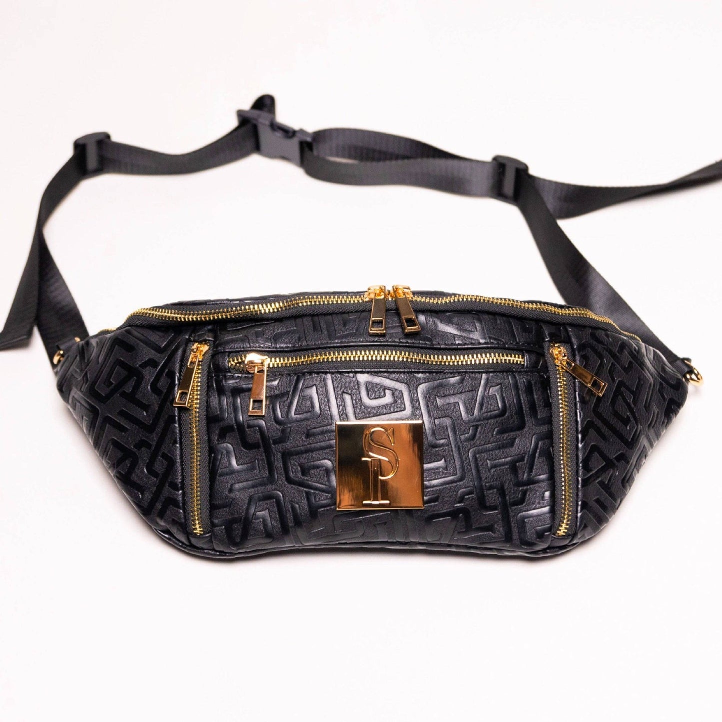 Black Monogram Leather Crossbody Bag - Lucid Soles
