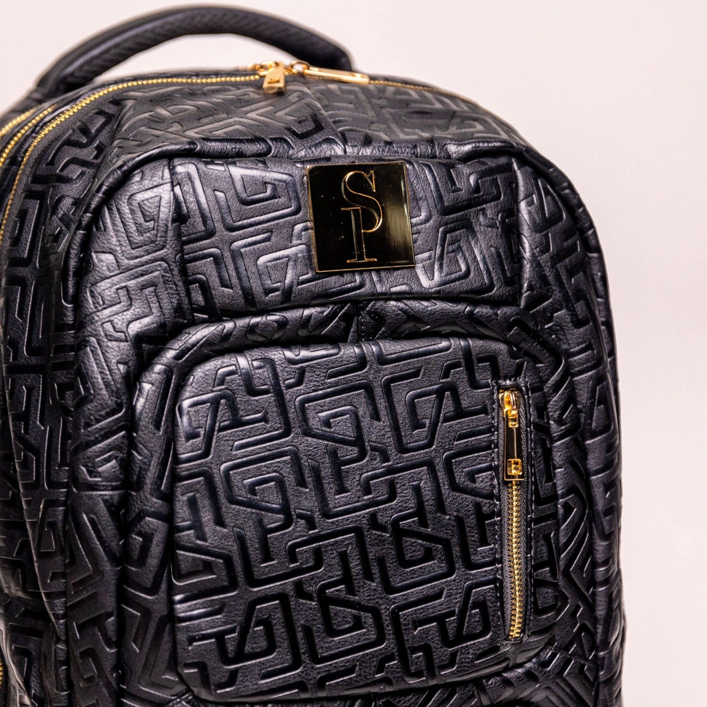 Black Monogram Leather Carry - On Backpack (Patented Signature Design) - Lucid Soles