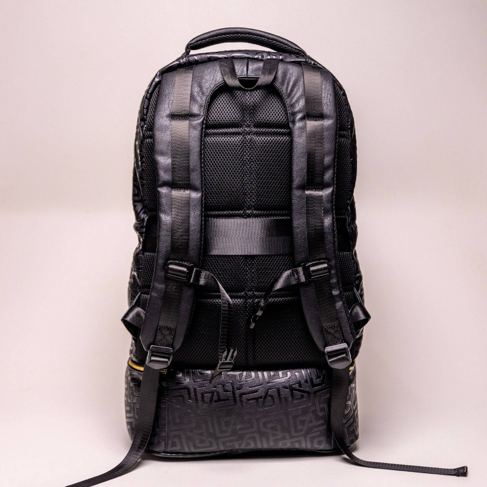 Black Monogram Leather Carry - On Backpack (Patented Signature Design) - Lucid Soles