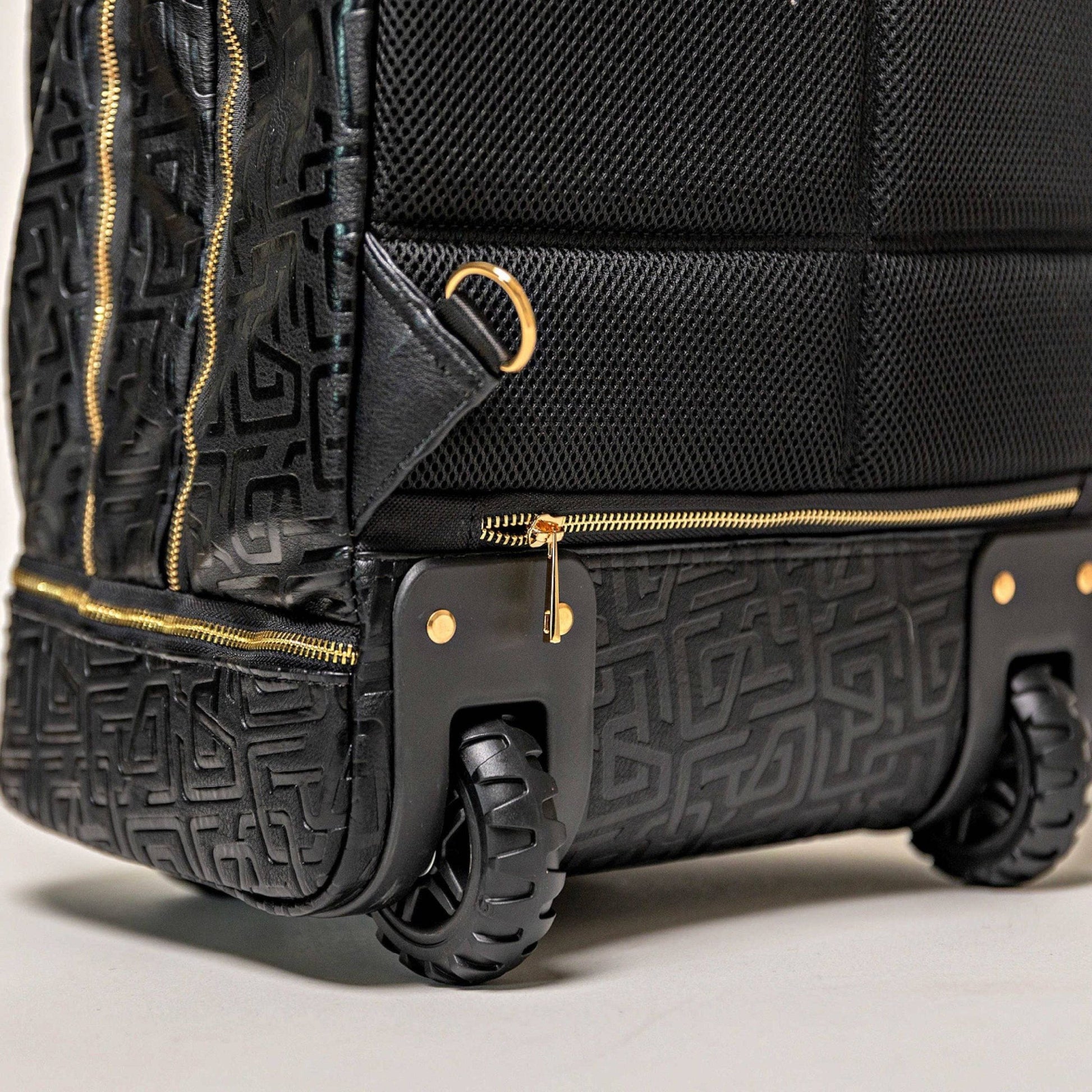 Black Monogram Leather Carry - On Roller Bag - Lucid Soles