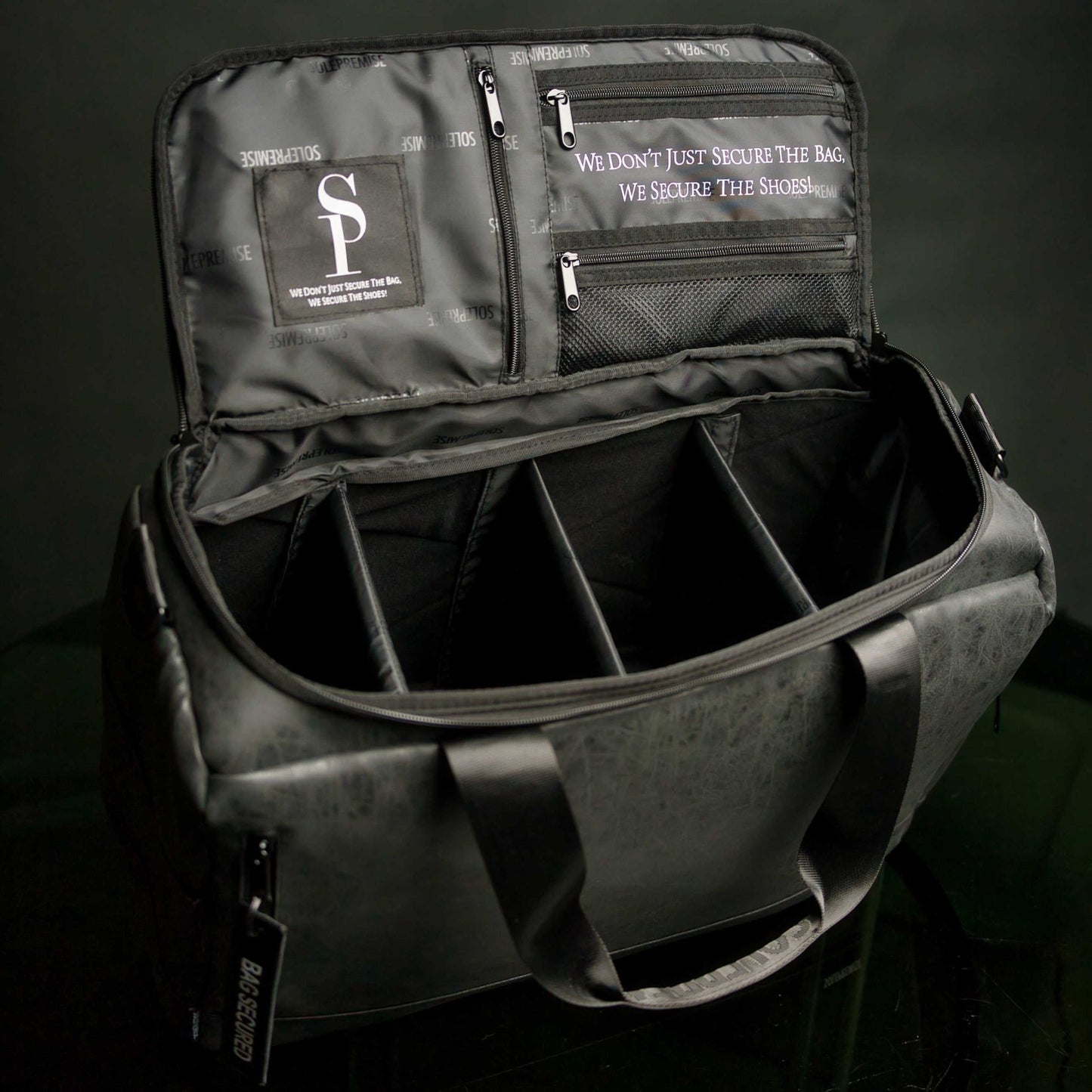 Black Leather Sneaker Duffle - Lucid Soles