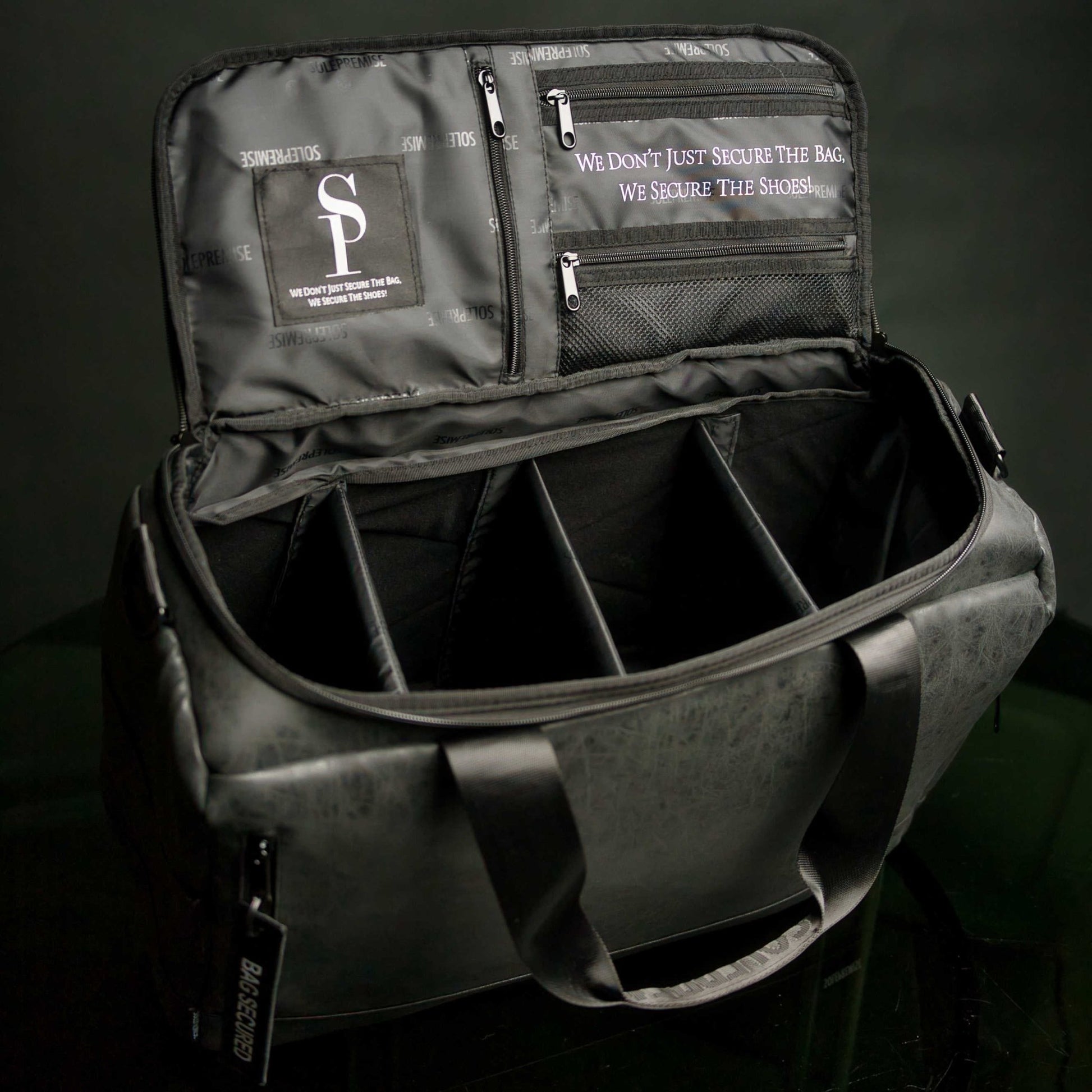 Black Leather Sneaker Duffle - Lucid Soles