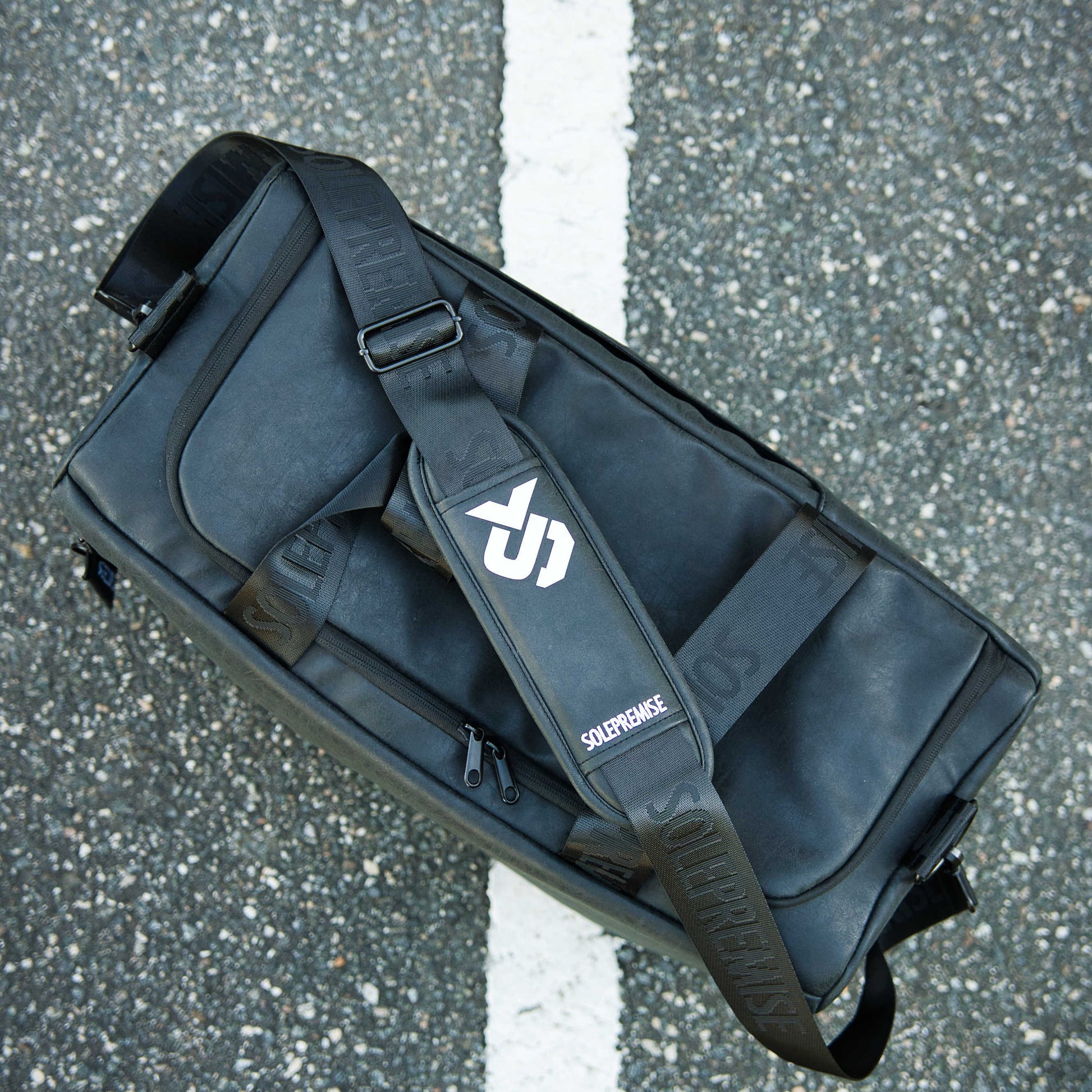 Black Leather Sneaker Duffle - Lucid Soles