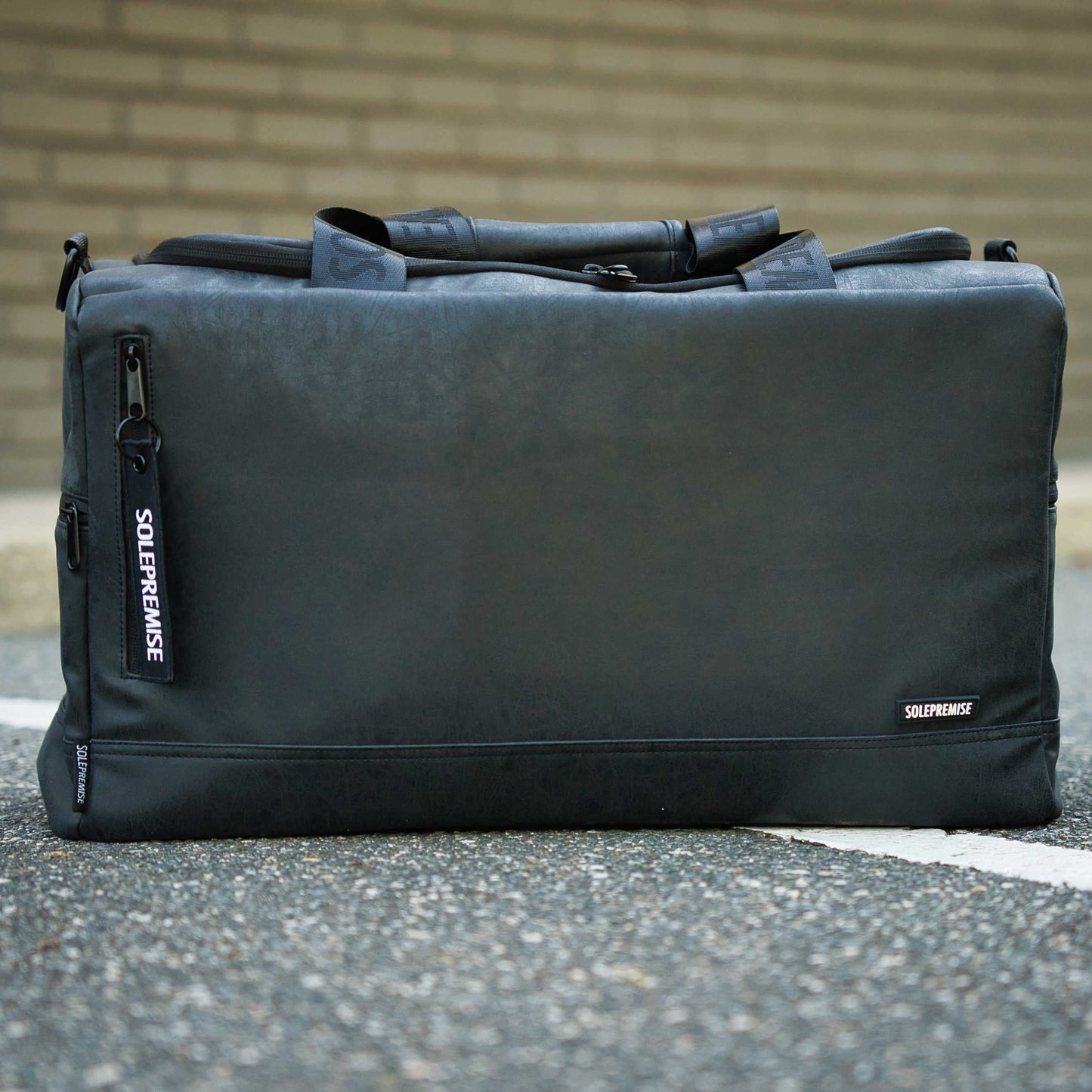 Black Leather Sneaker Duffle - Lucid Soles