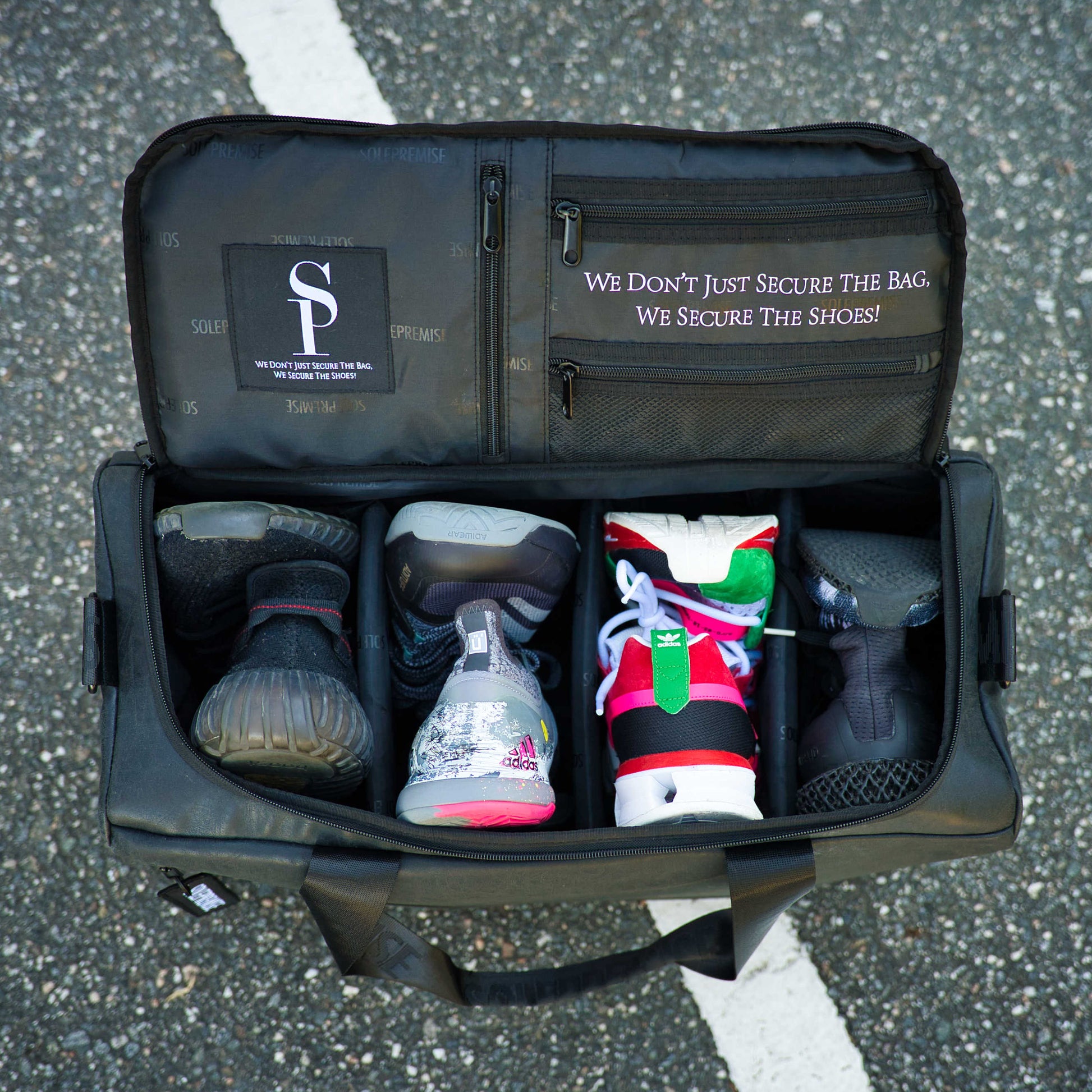 Black Leather Sneaker Duffle - Lucid Soles