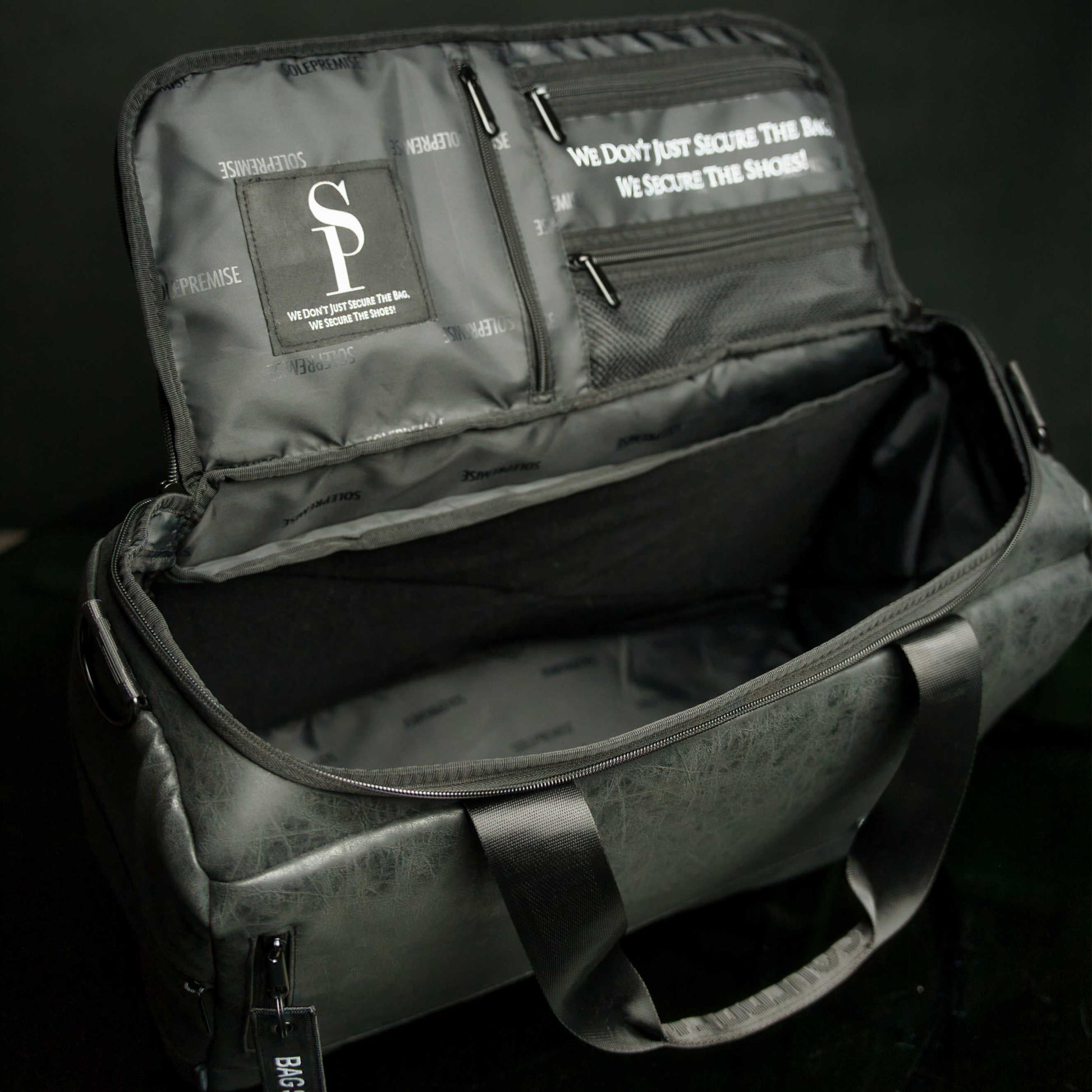 Black Leather Sneaker Duffle - Lucid Soles