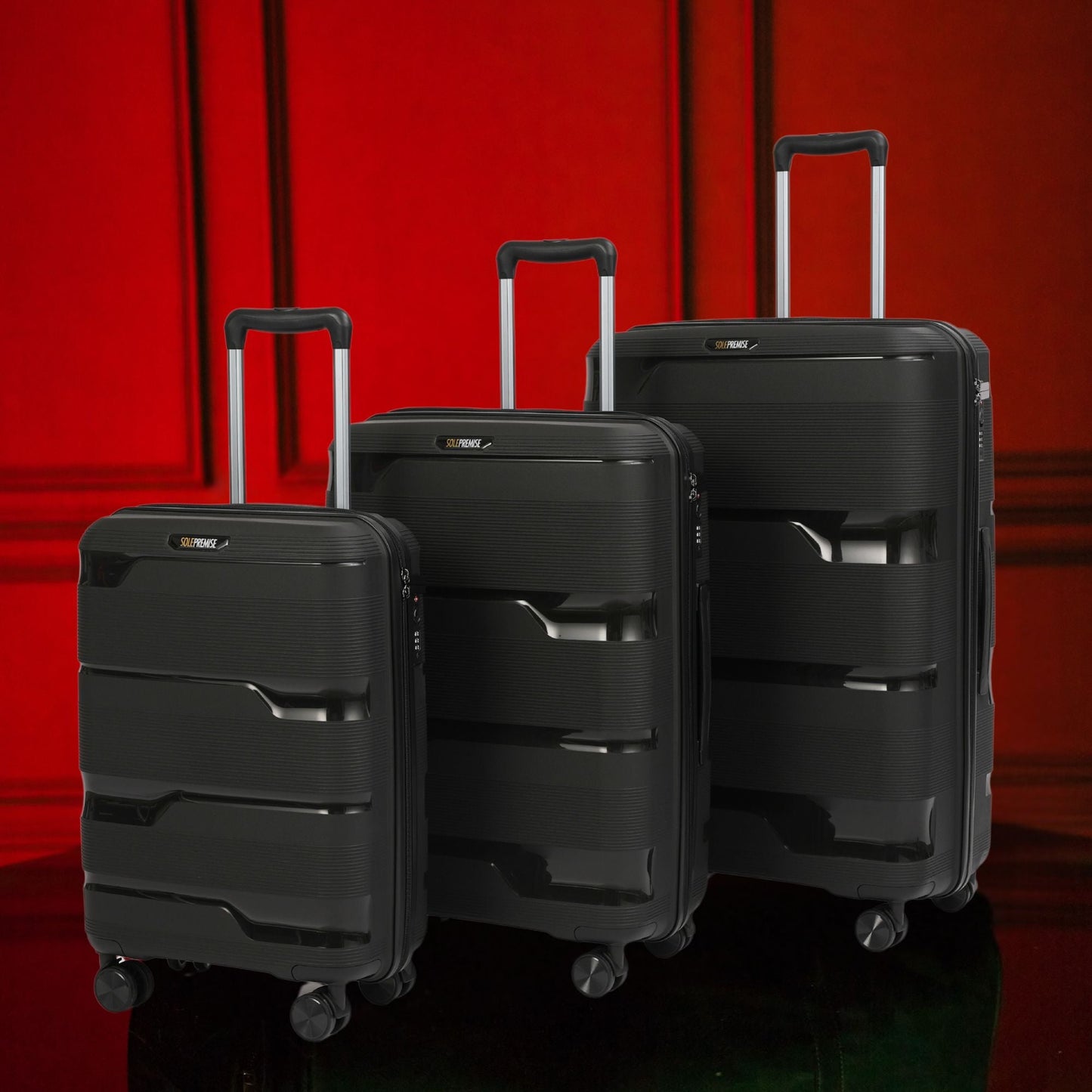 Black Hardcase Roller Luggage Set (28', 24' and 20') - Lucid Soles