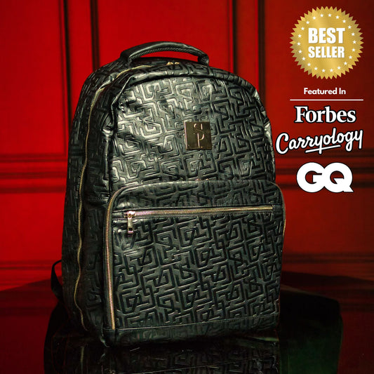 Black Monogram Leather Commuter Bag - Lucid Soles