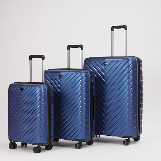 Blue Hardcase Roller Luggage Set (28', 24' and 20') - Lucid Soles