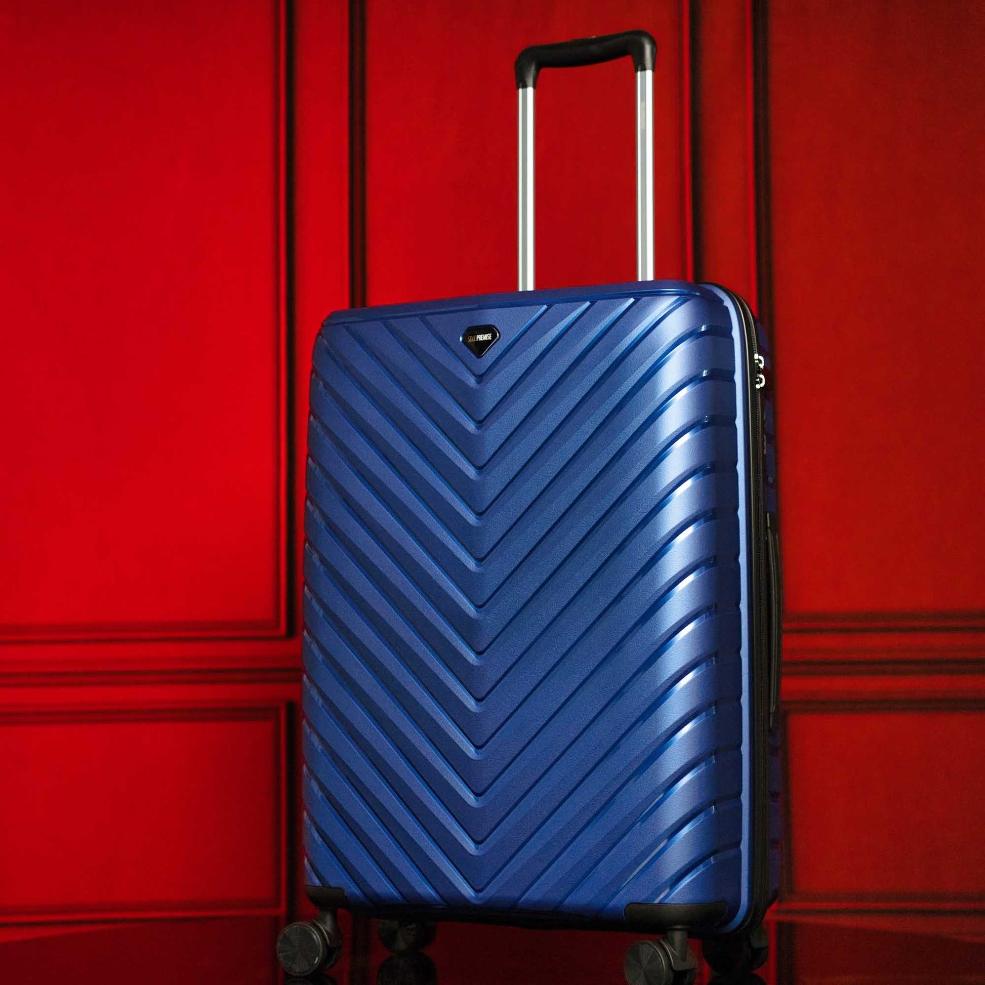 20 - inch Blue Carry - On Hardcase Roller Luggage with 360° Wheels - Lucid Soles
