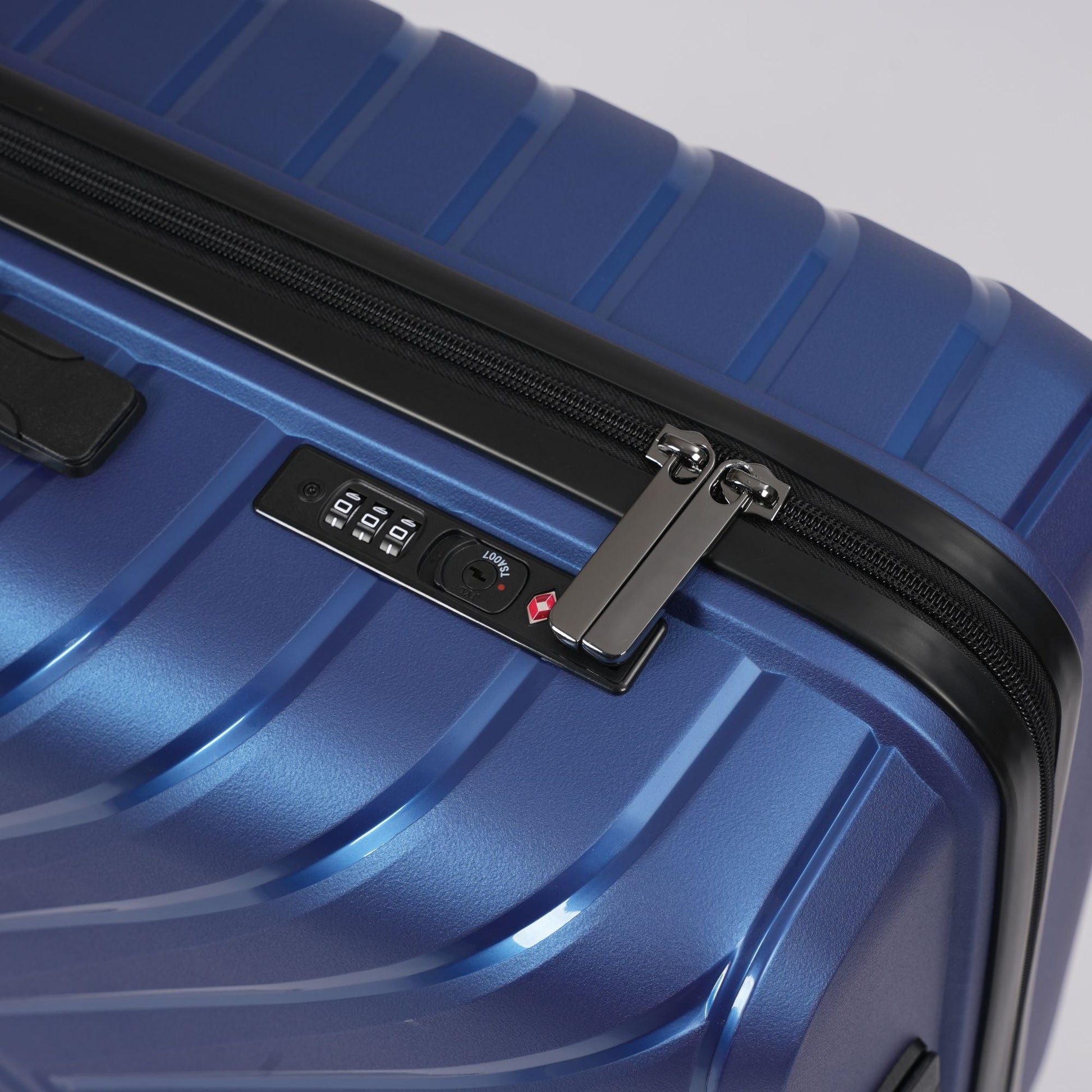 20 - inch Blue Carry - On Hardcase Roller Luggage with 360° Wheels - Lucid Soles