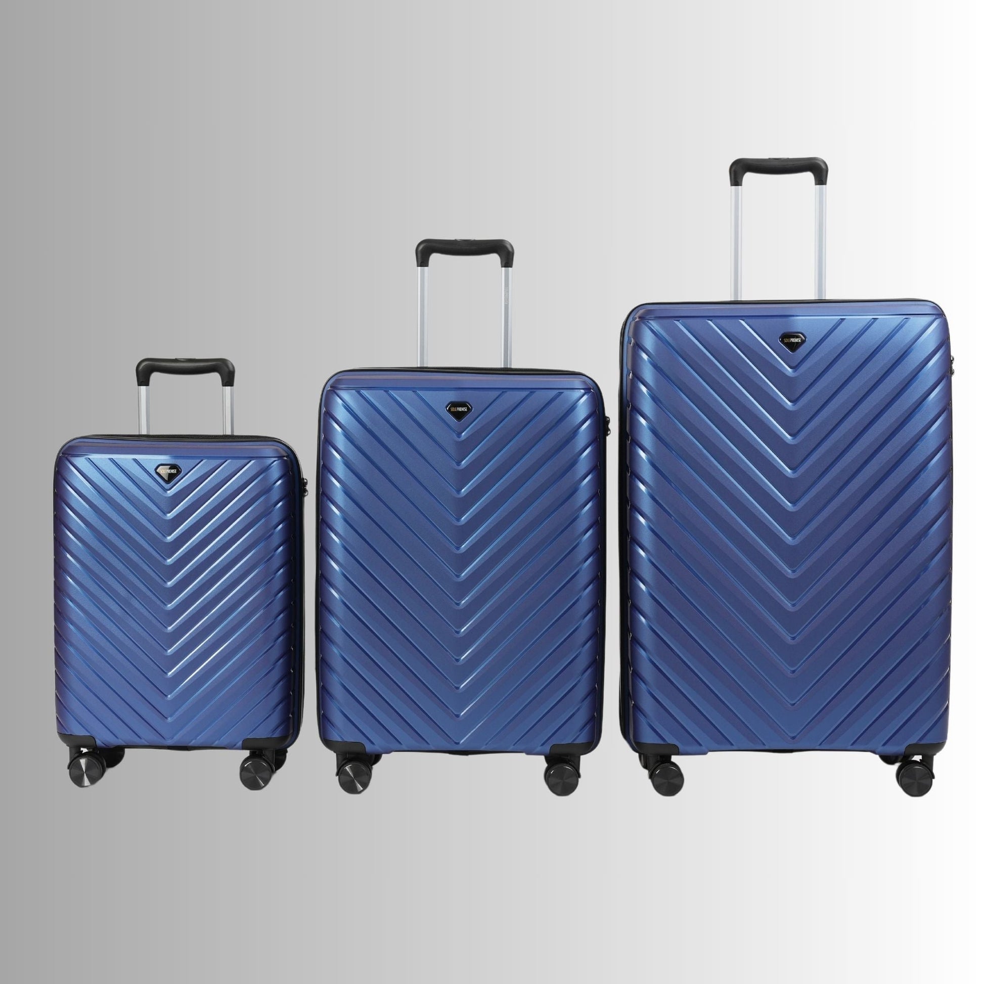 Blue Hardcase Roller Luggage Set (28', 24' and 20') - Lucid Soles