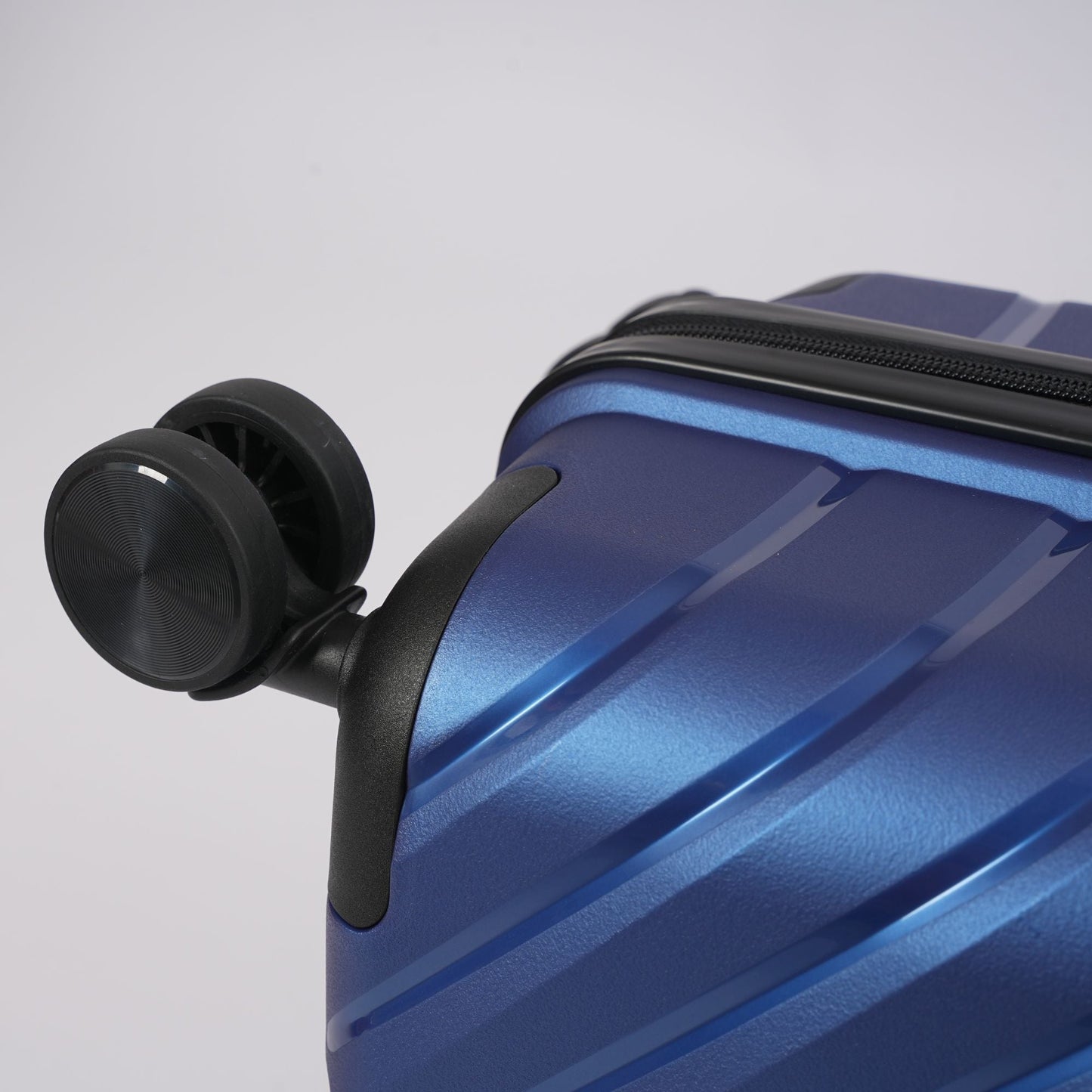 20 - inch Blue Carry - On Hardcase Roller Luggage with 360° Wheels - Lucid Soles