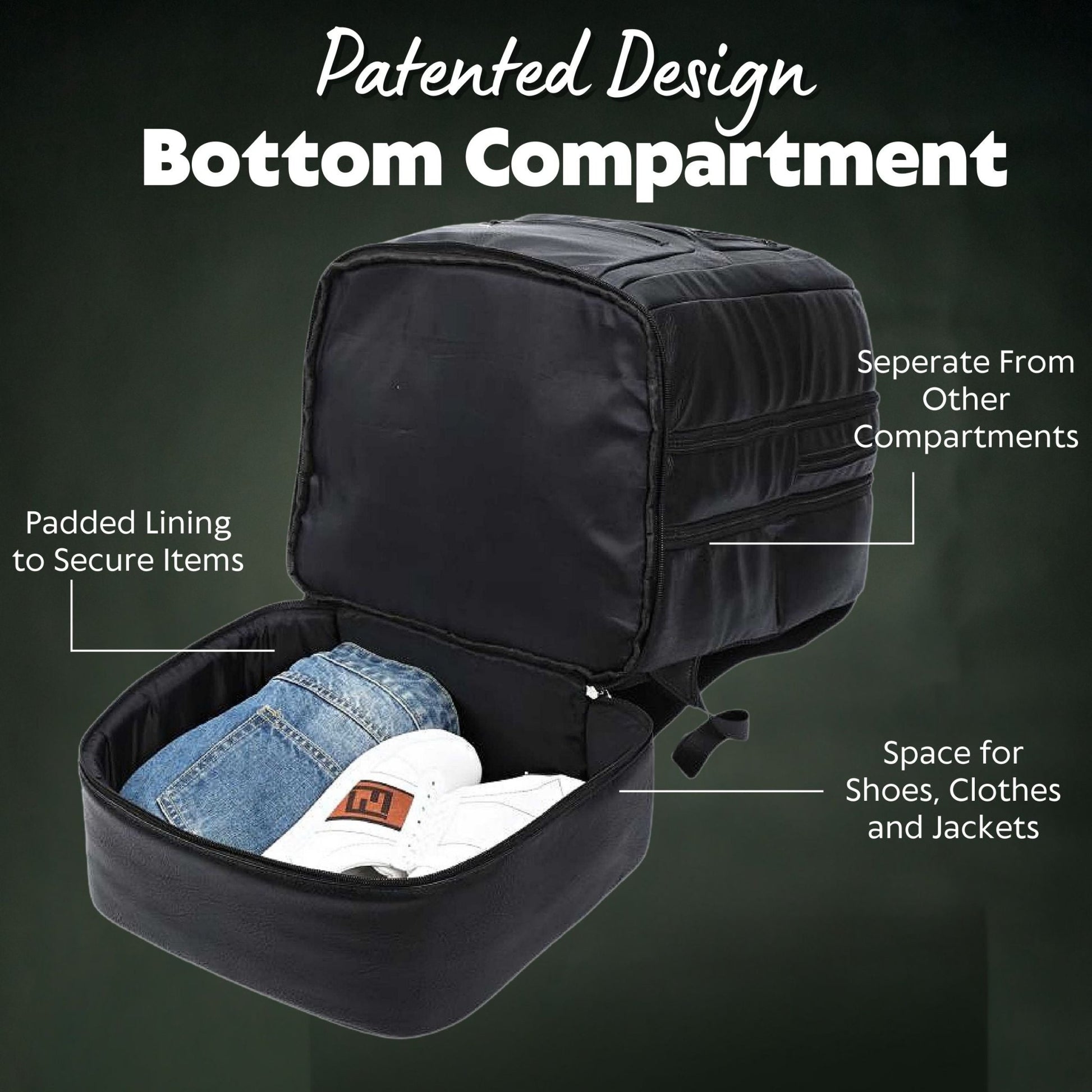 Emerald Green Leather Carry - On Patented Backpack - Lucid Soles