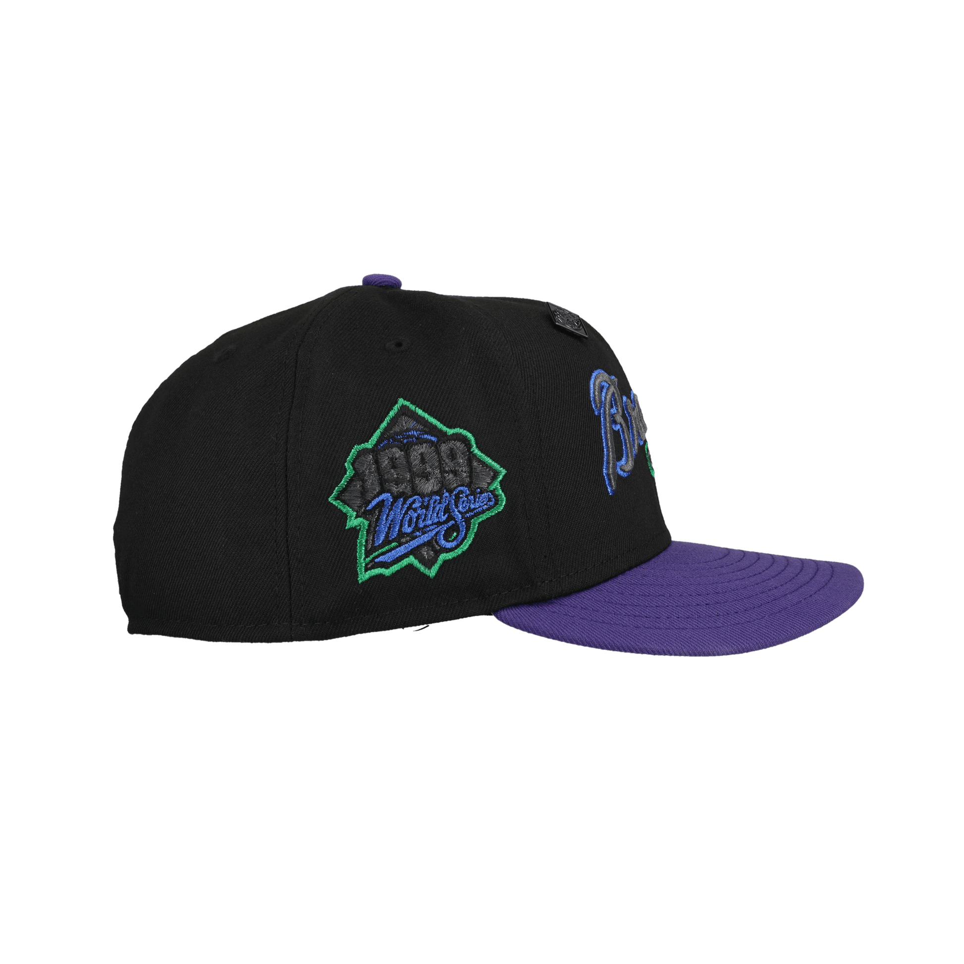 Atlanta Braves 1999 World Series Black/Purple Metallic 59Fifty Fitted Hat - Lucid Soles