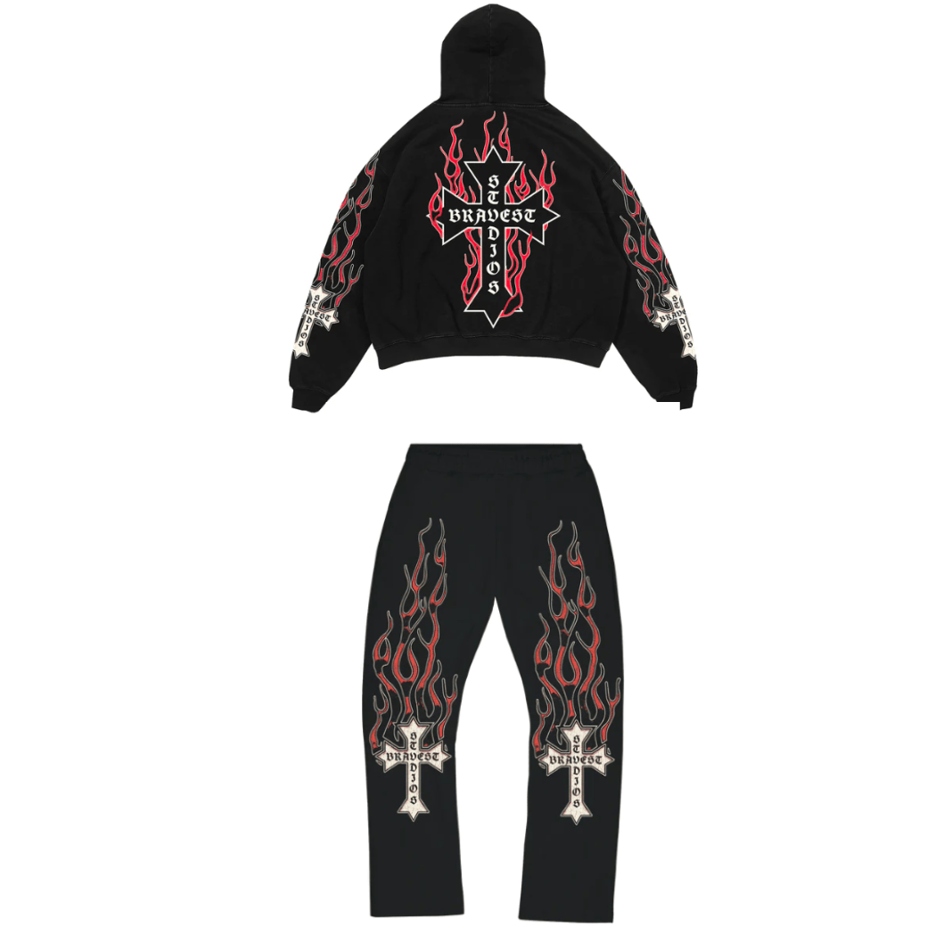 Bravest Flames Sweatsuit (Red) - Lucid Soles