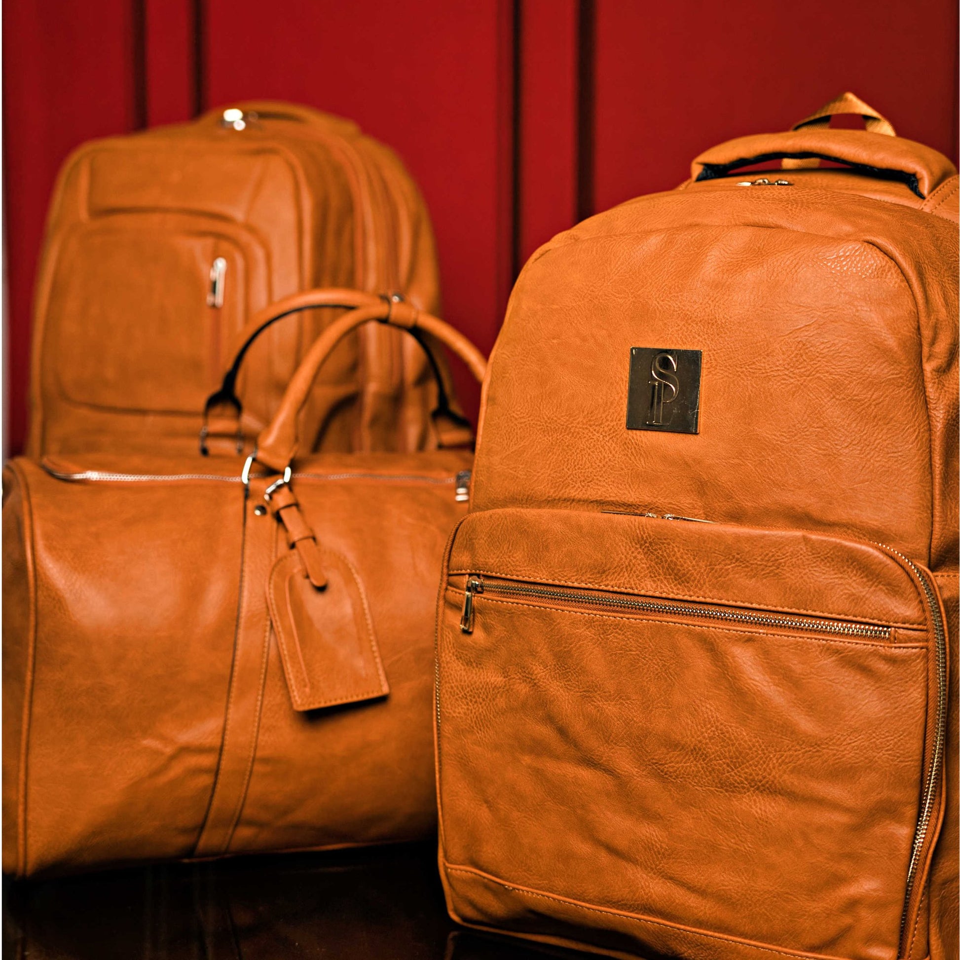 Brown Tumbled Leather 3 Bag Set - Lucid Soles