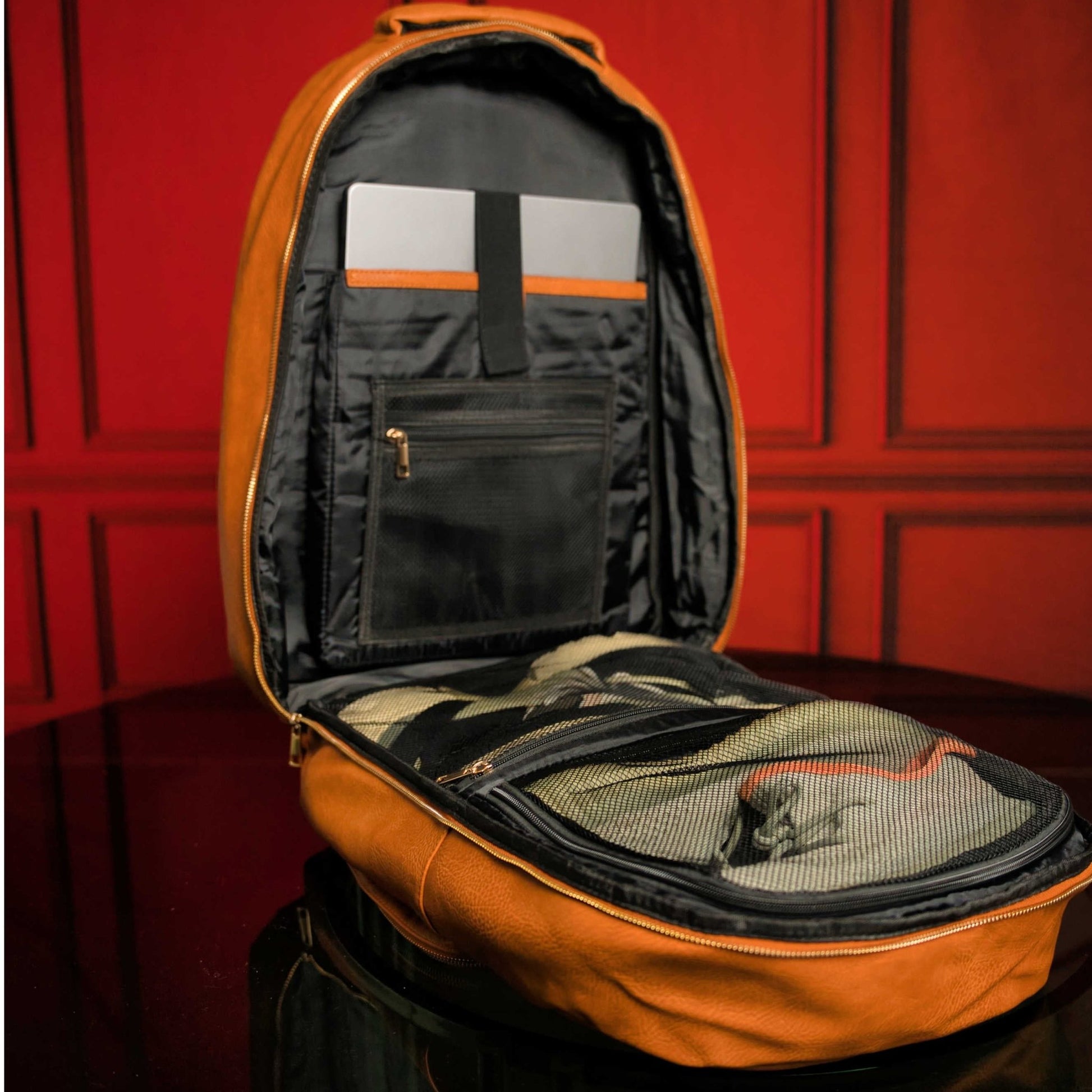 Brown Tumbled Leather 2 Bag Set (Commuter Backpack and Duffle Bag) - Lucid Soles