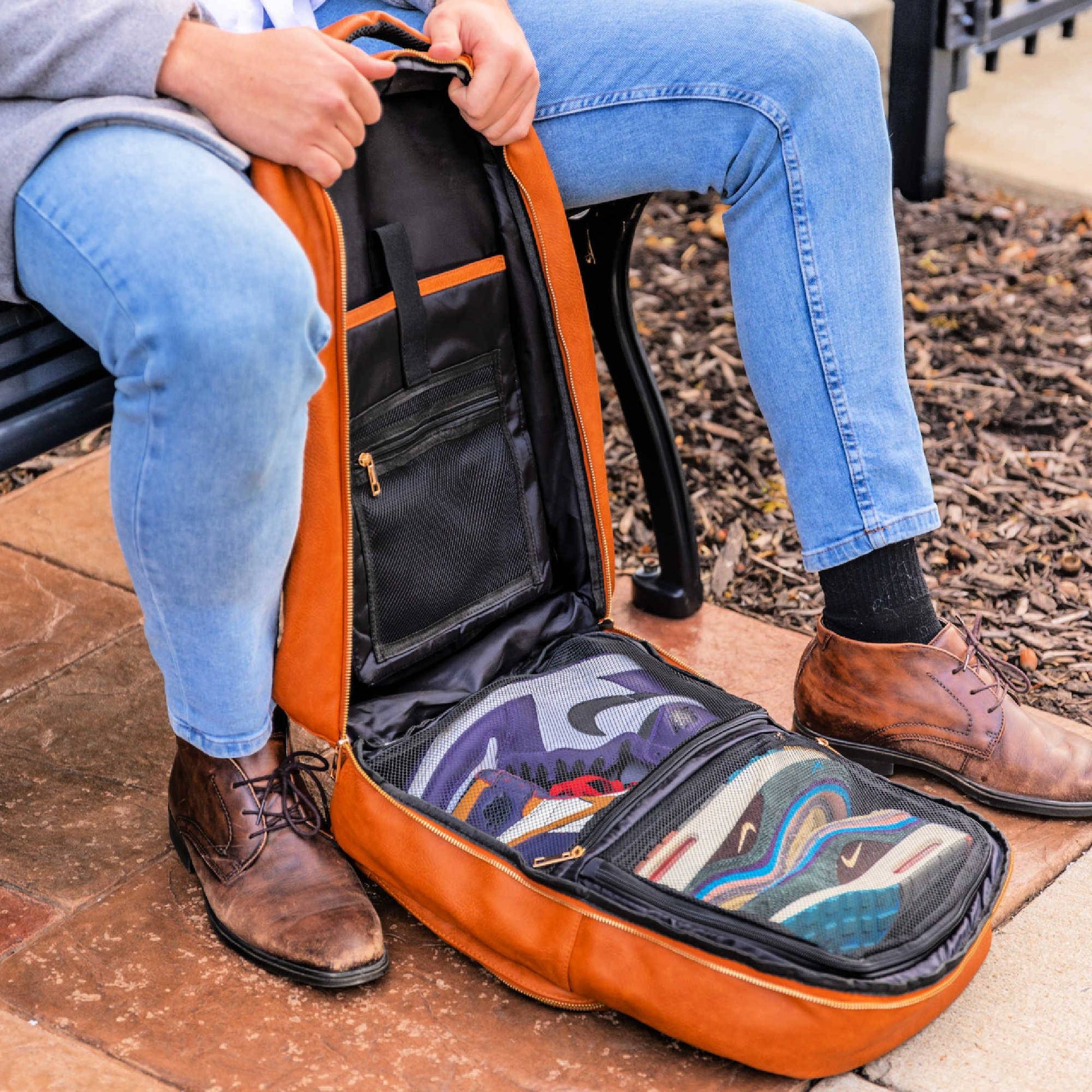 Brown Leather Commuter Bag - Lucid Soles
