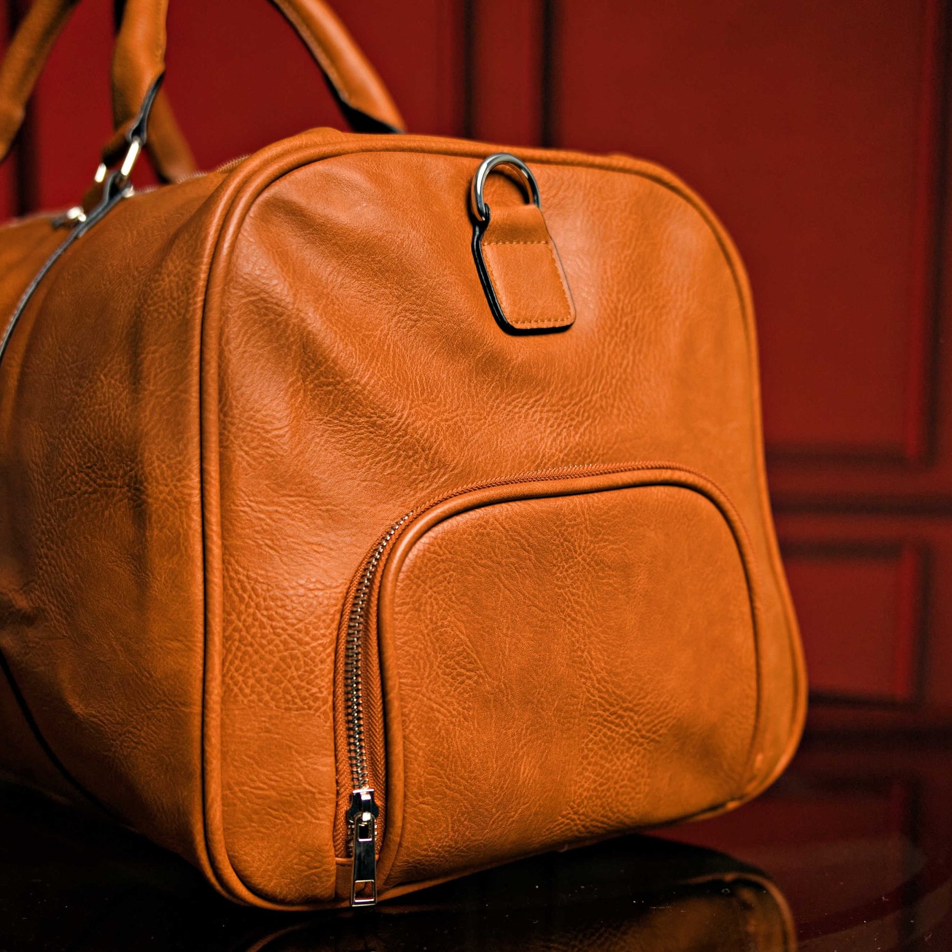 Brown Tumbled Leather Duffle Bag - Lucid Soles