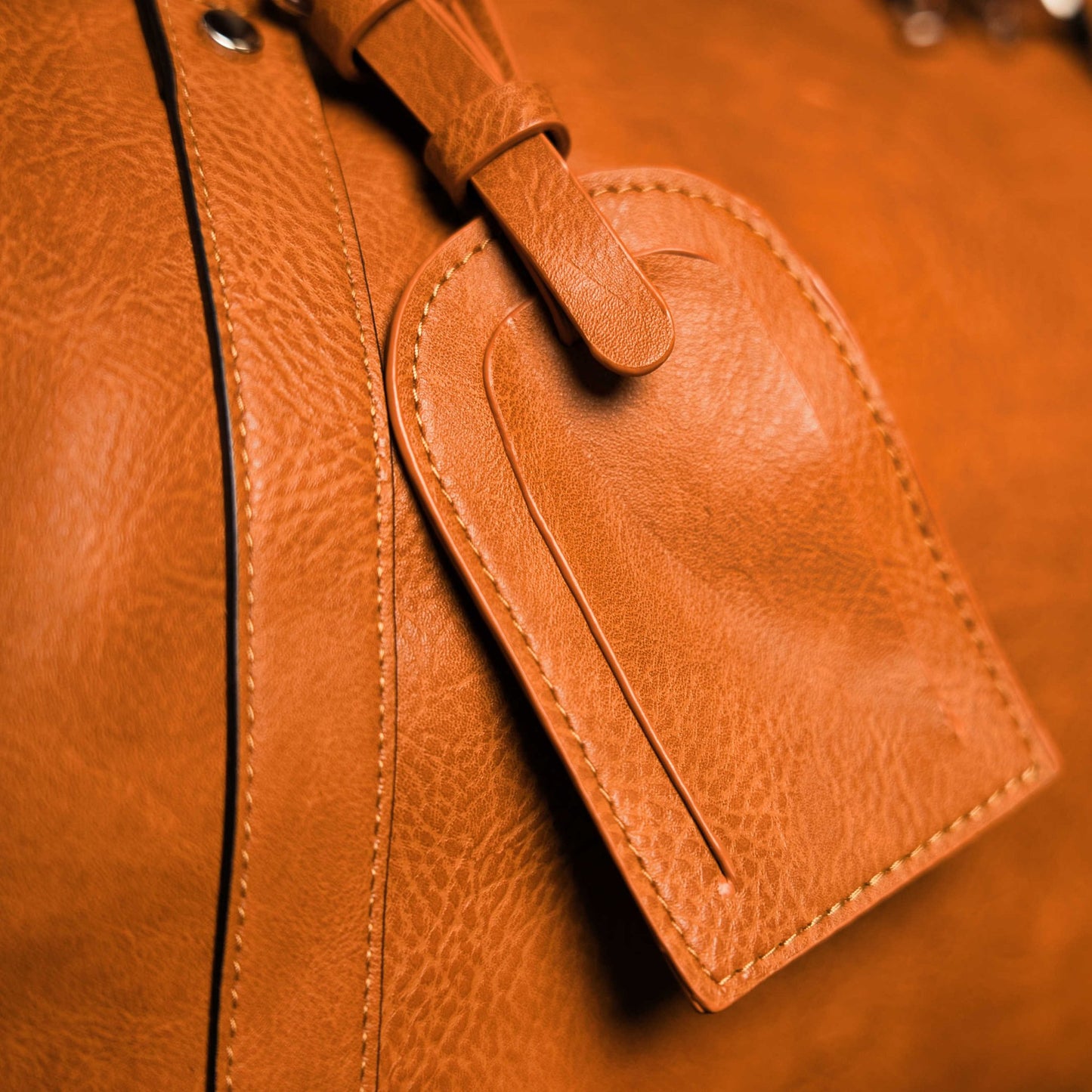 Brown Tumbled Leather Duffle Bag - Lucid Soles