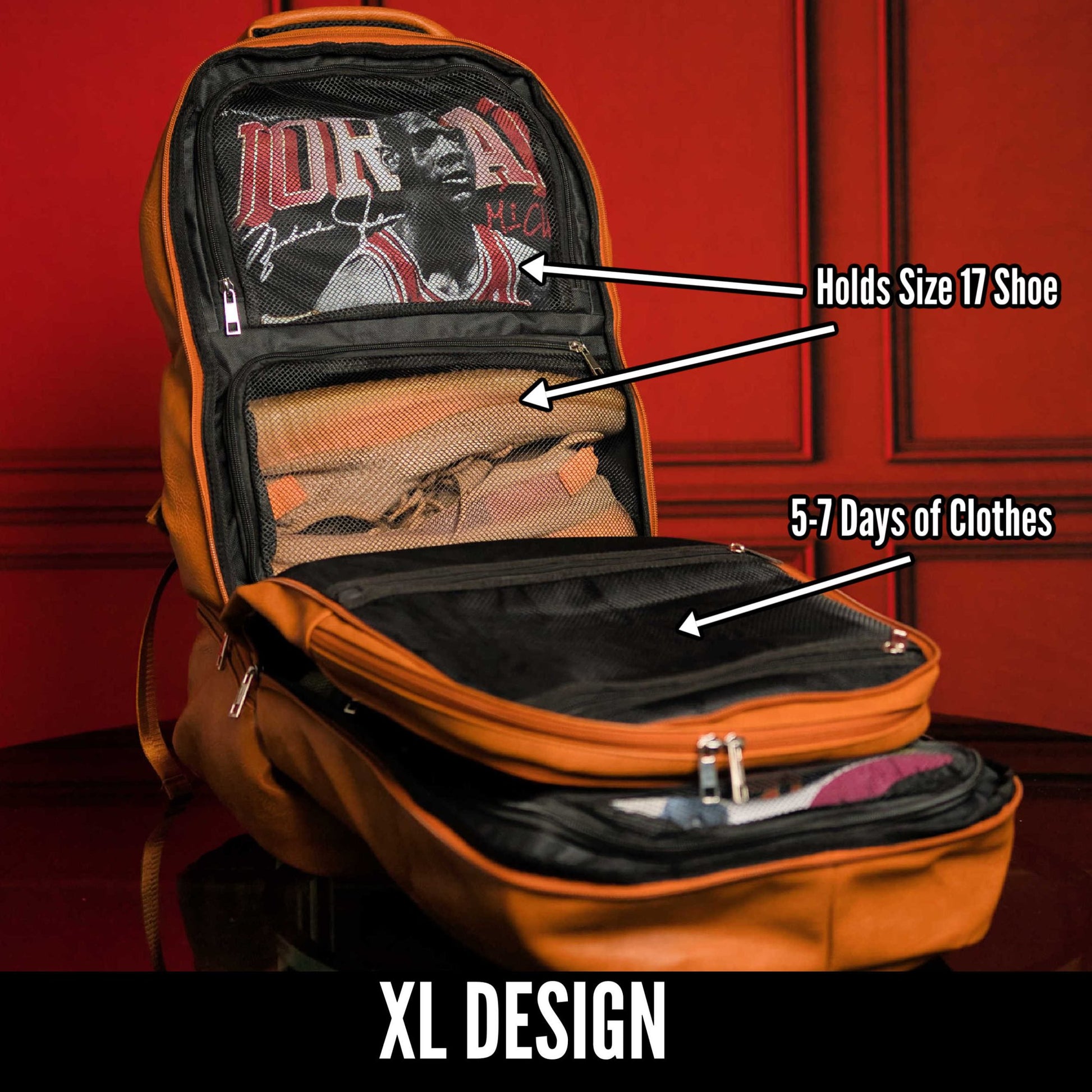 Brown Leather Patented Carry - on Bag (XL Design) - Lucid Soles