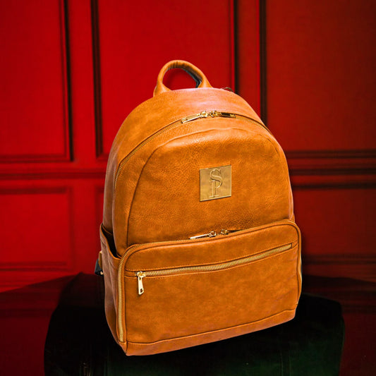Brown Leather Carrier Backpack - Lucid Soles