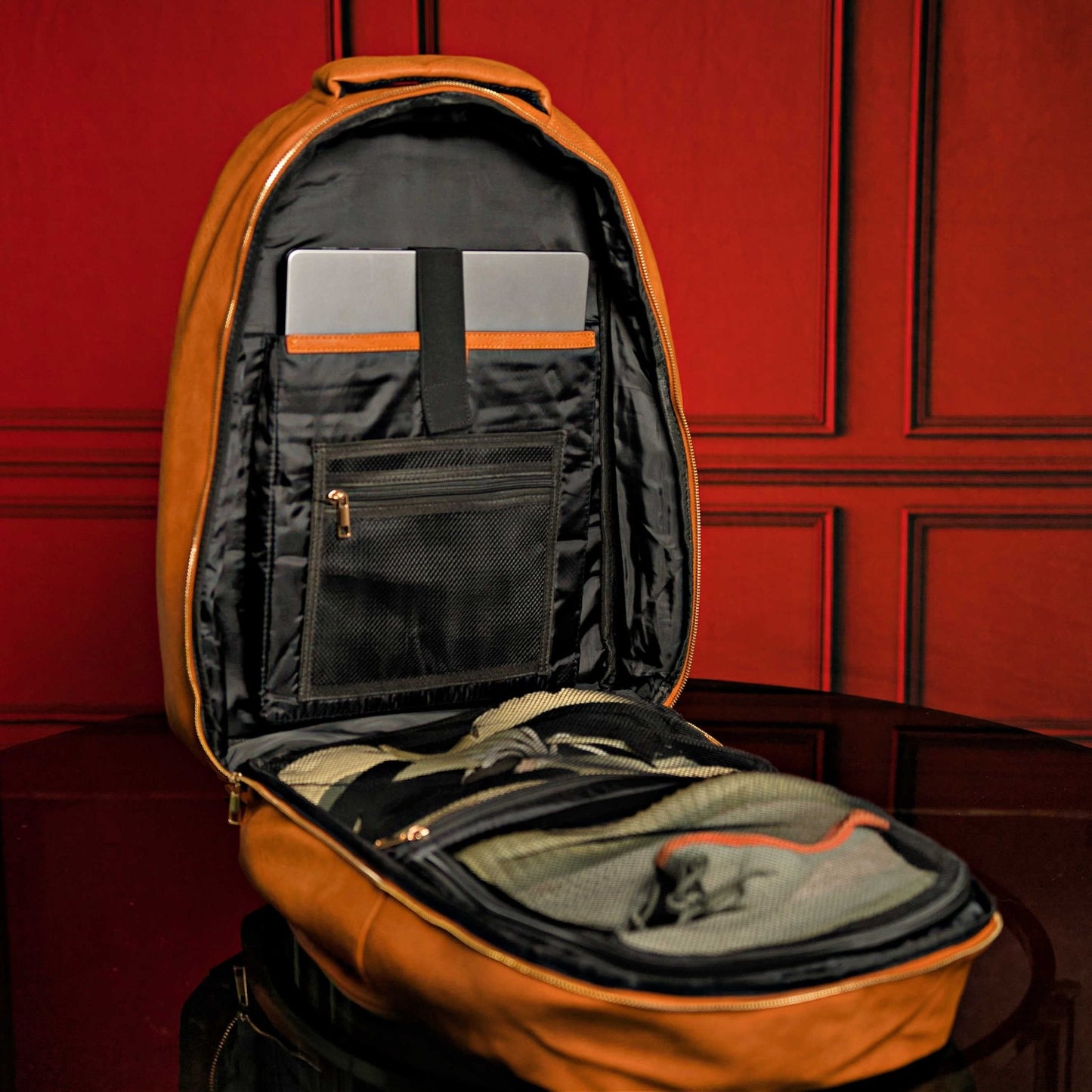 Brown Leather Roller Carry - on Set - Lucid Soles