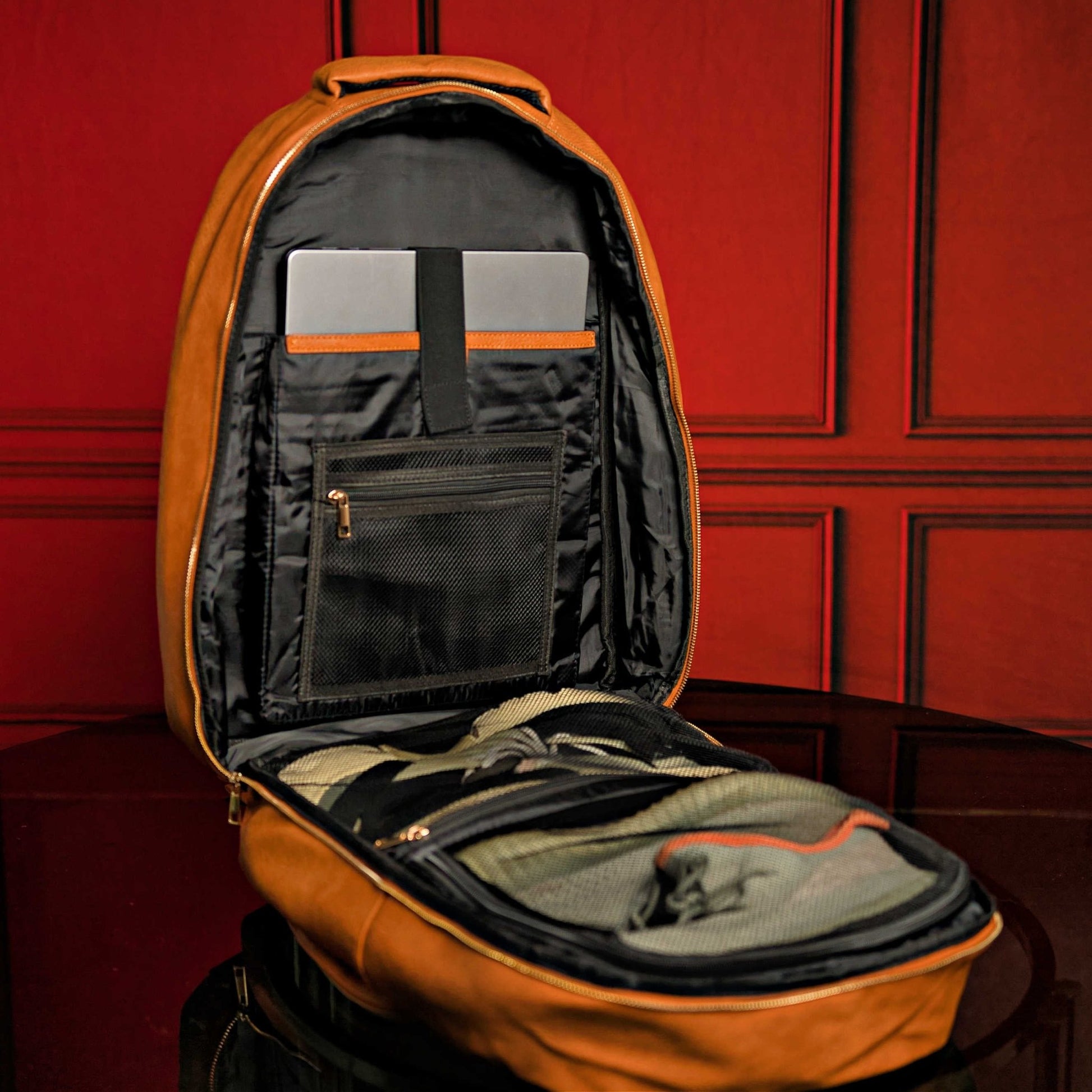 Brown Leather Roller Carry - on Set - Lucid Soles