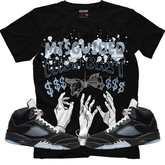 Cash Bait (Air Jordan 5 Black Metallic Reimagined) T-Shirt - Lucid Soles