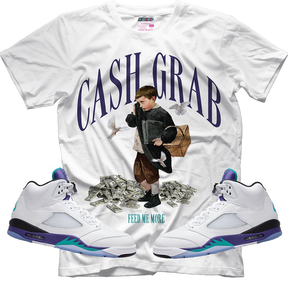 Cash Grab (Air Jordan 5 Grape) T-Shirt - Lucid Soles