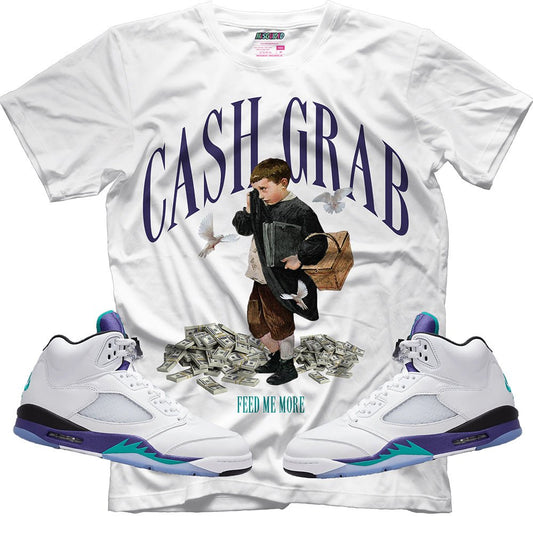 Cash Grab (Air Jordan 5 Grape) T-Shirt - Lucid Soles