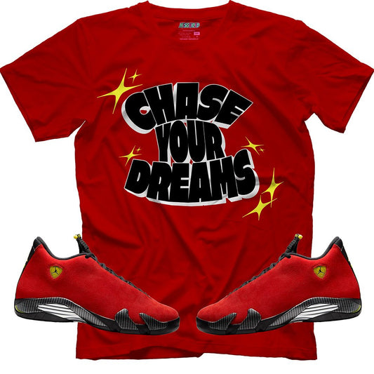 Chase Your Dreams (Air Jordan 14 Ferrari) T-Shirt - Lucid Soles