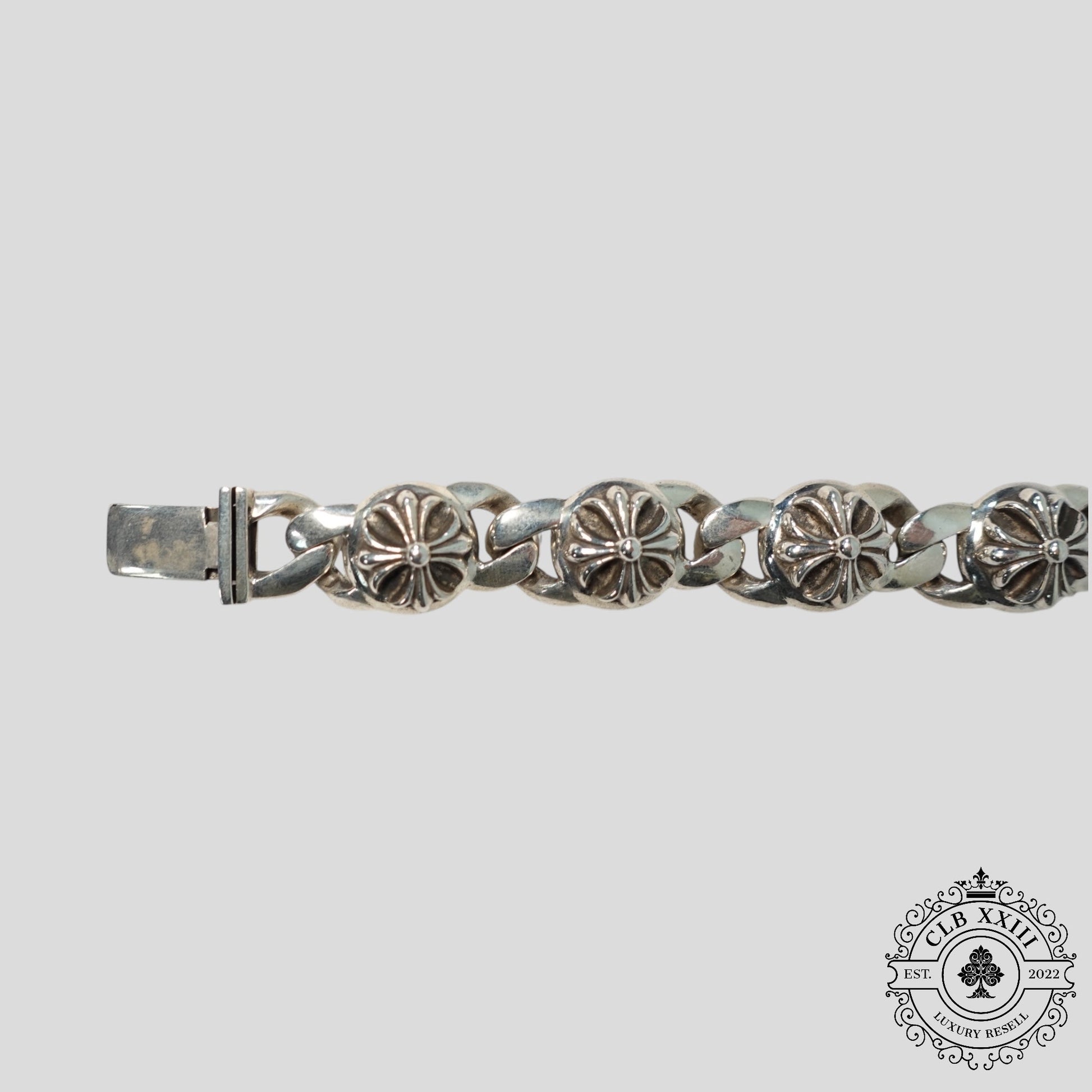 Chrome Hearts Cross 6 Link Cuban Bracelet in Silver - Lucid Soles