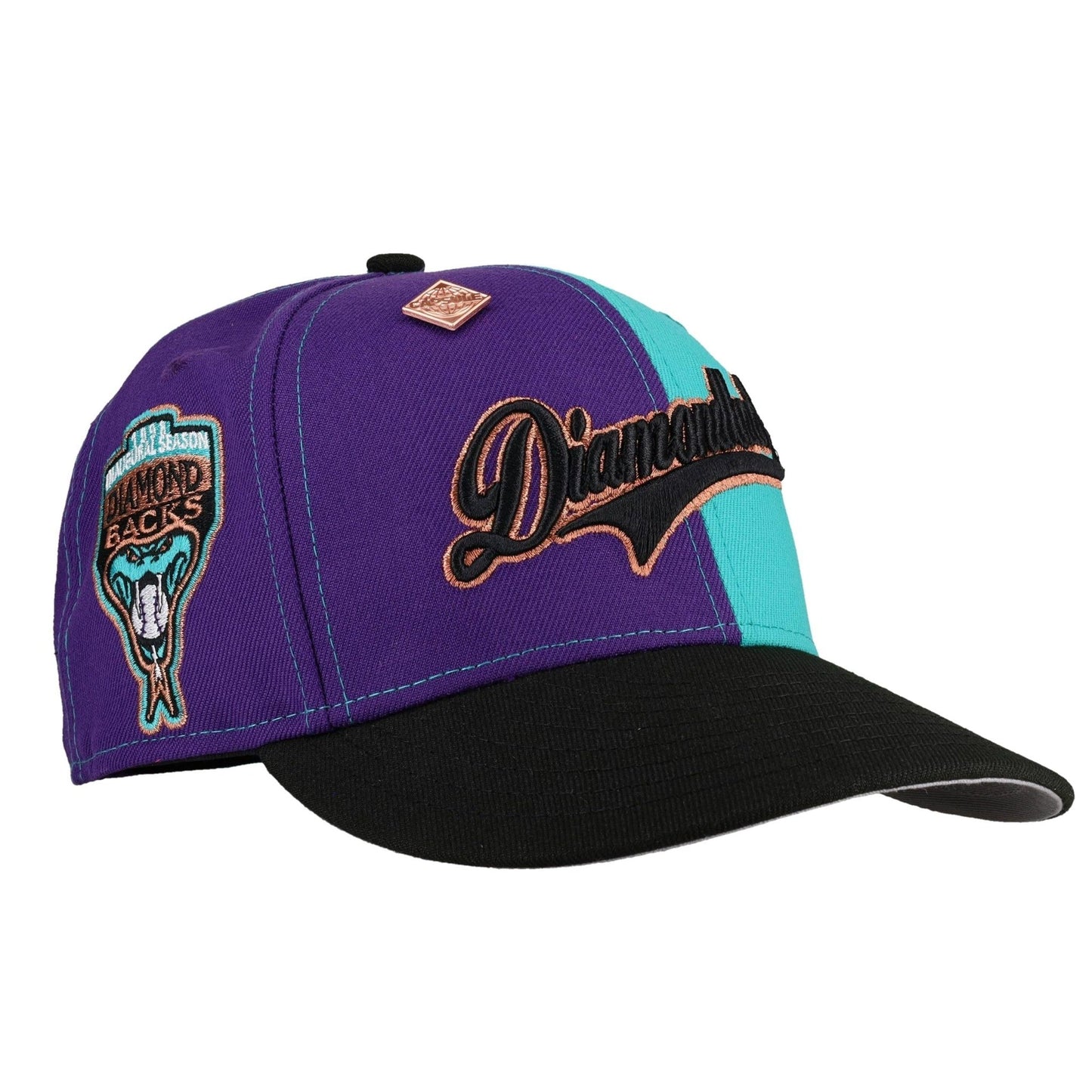 Arizona Diamondbacks 1998 Inaugural "Split Decision" Metallic 59Fifty Fitted Hat - Lucid Soles