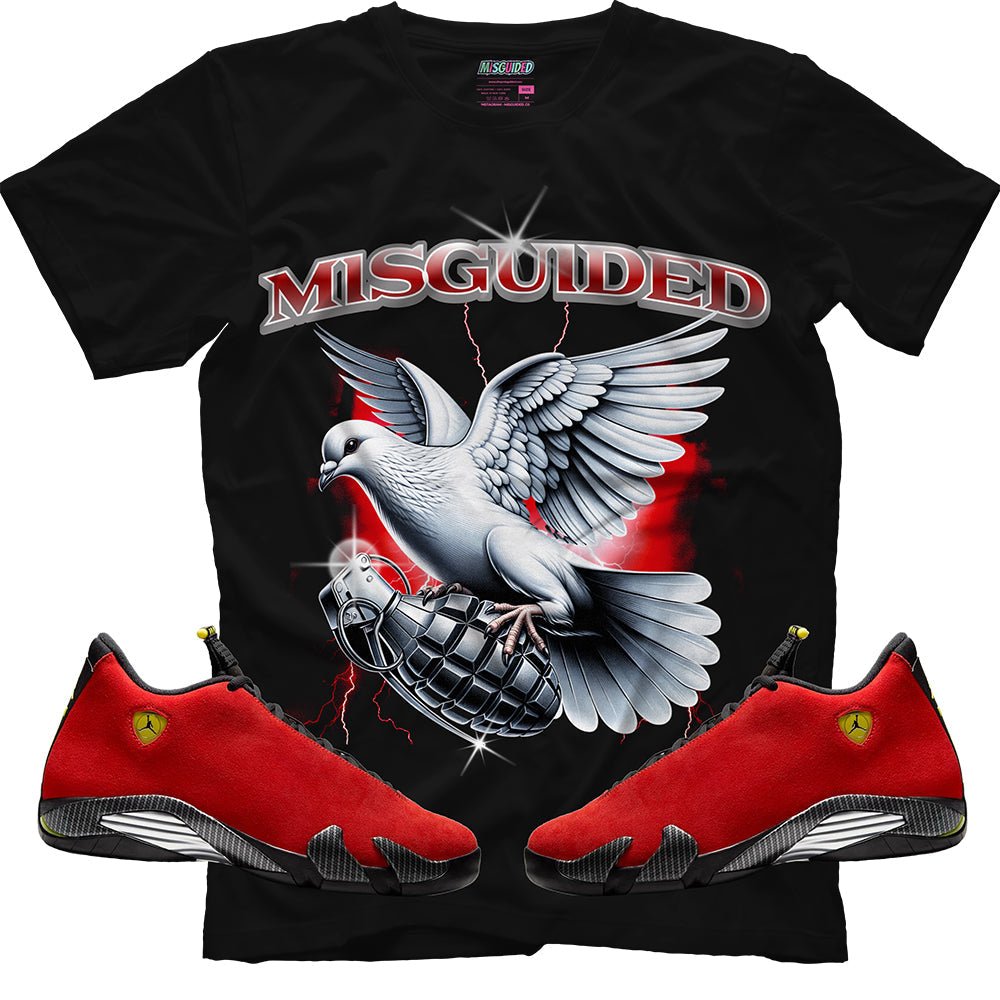 Dropping Bombs (Air Jordan 14 Ferrari) T-Shirt - Lucid Soles