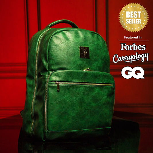 Emerald Green Leather Commuter Bag (XL Design) - Lucid Soles