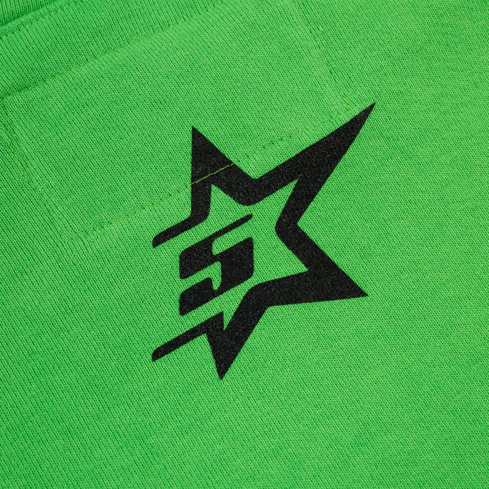 Sp5der Punk V2 Rhinestone Hoodie Bright Green - Lucid Soles