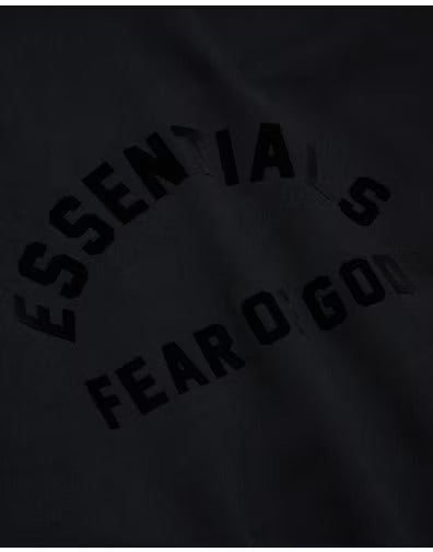 Fear of God Essentials Black Bonded Hoodie (Jet Black) - Lucid Soles
