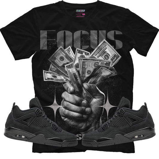Focus Fuels Success (Air Jordan 4 Black Cat) T-Shirt - Lucid Soles