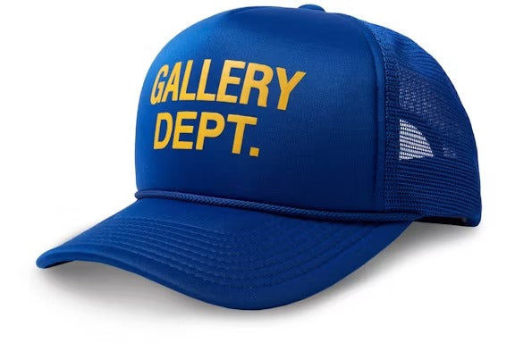 Logo-Print Canvas and Mesh Trucker Cap Blue