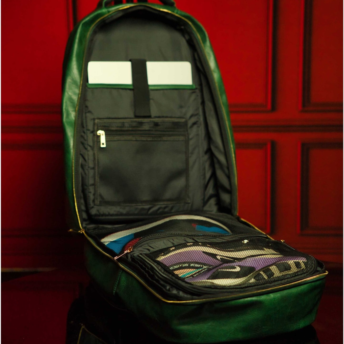 Emerald Green Leather Commuter Bag (XL Design) - Lucid Soles