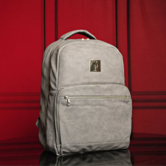 Grey Leather Commuter Bag - Lucid Soles