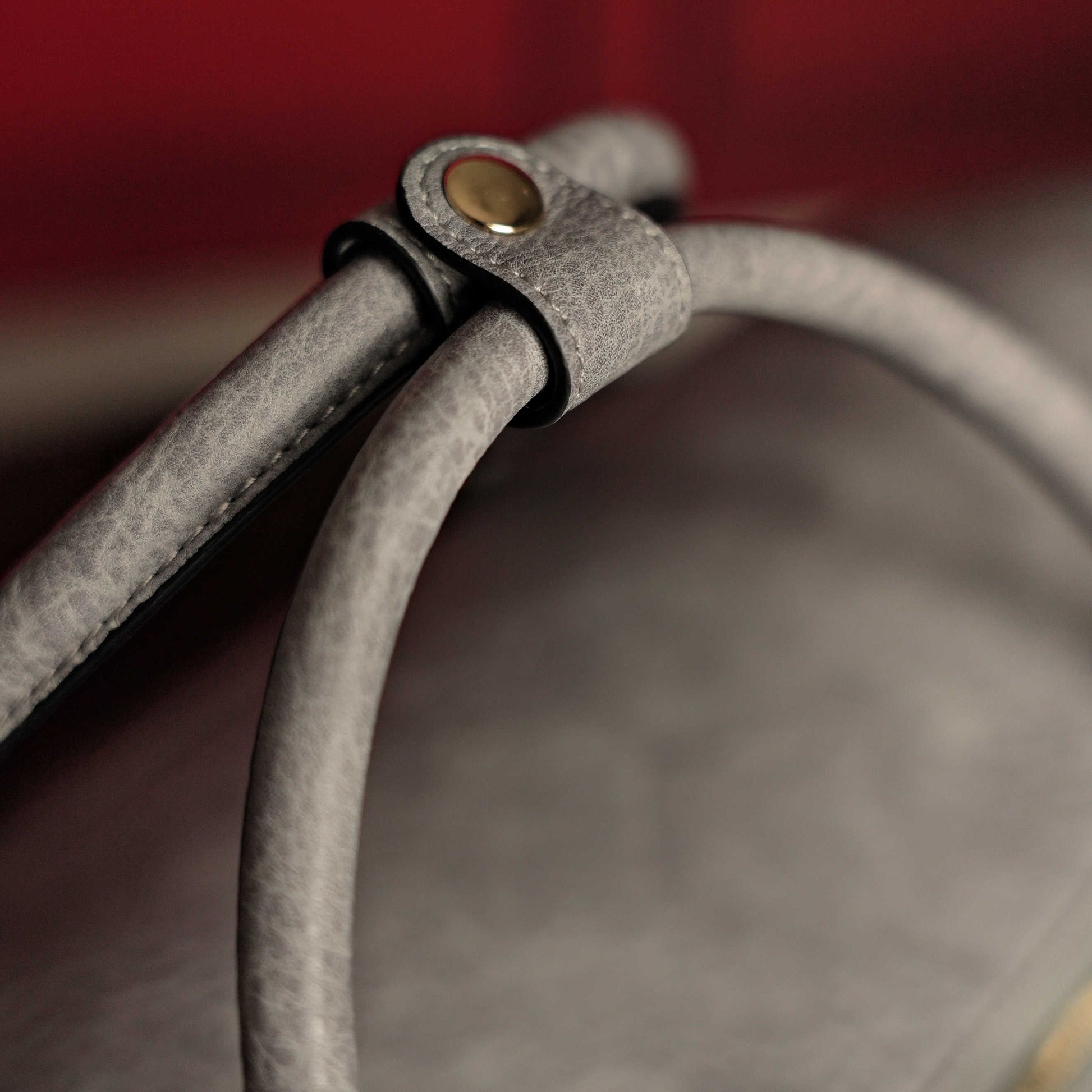 Grey Tumbled Leather Weekender Duffle Bag - Lucid Soles