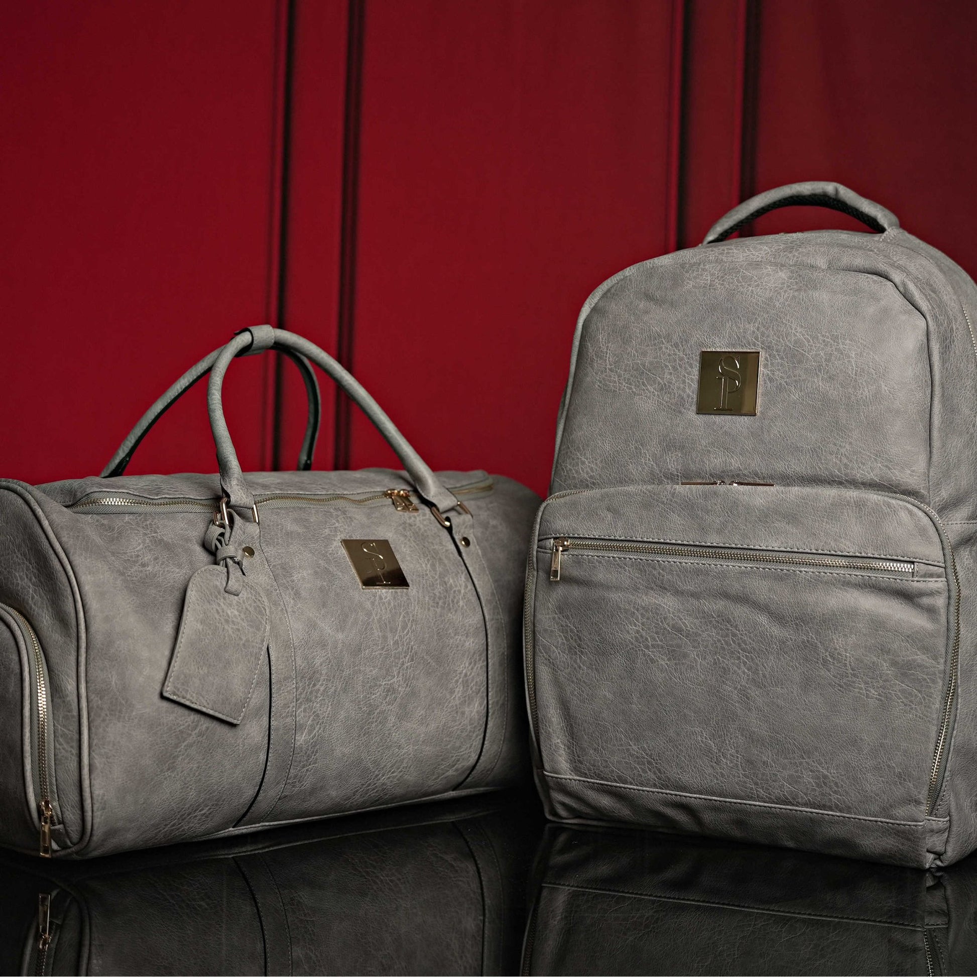 Grey Tumbled Luciano Leather 3 Bag Set - Lucid Soles